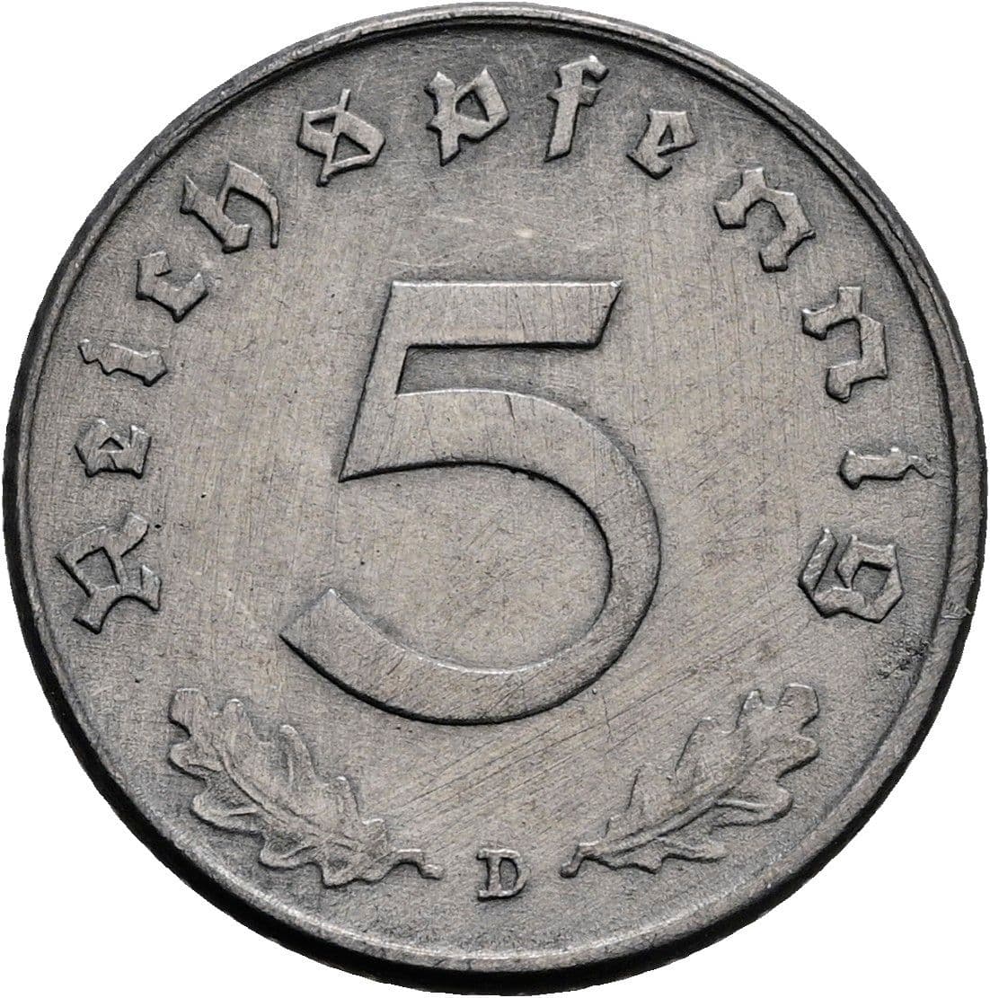 5 Reichspfennig 1942 D – Vorderseite