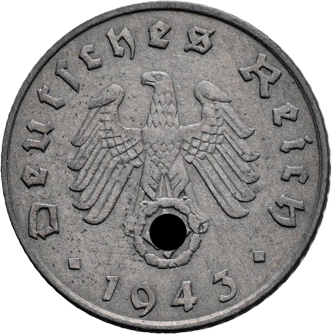 5 Reichspfennig 1943 E – Rückseite