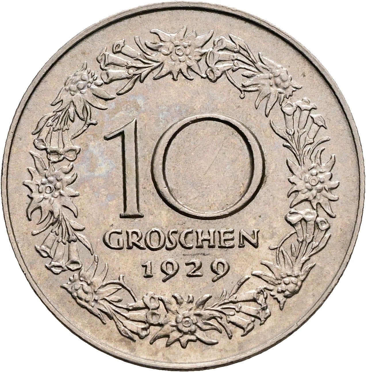 10 Groschen 1929 – Vorderseite