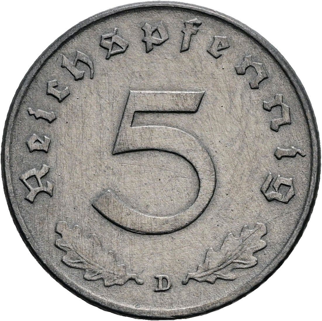 5 Reichspfennig 1942 D – Vorderseite