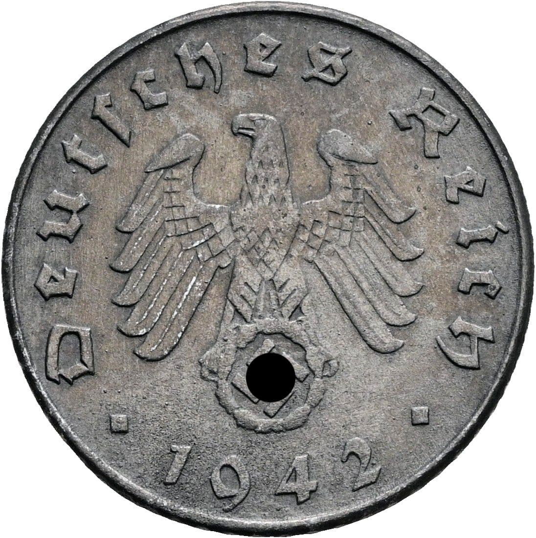 5 Reichspfennig 1942 D – Rückseite