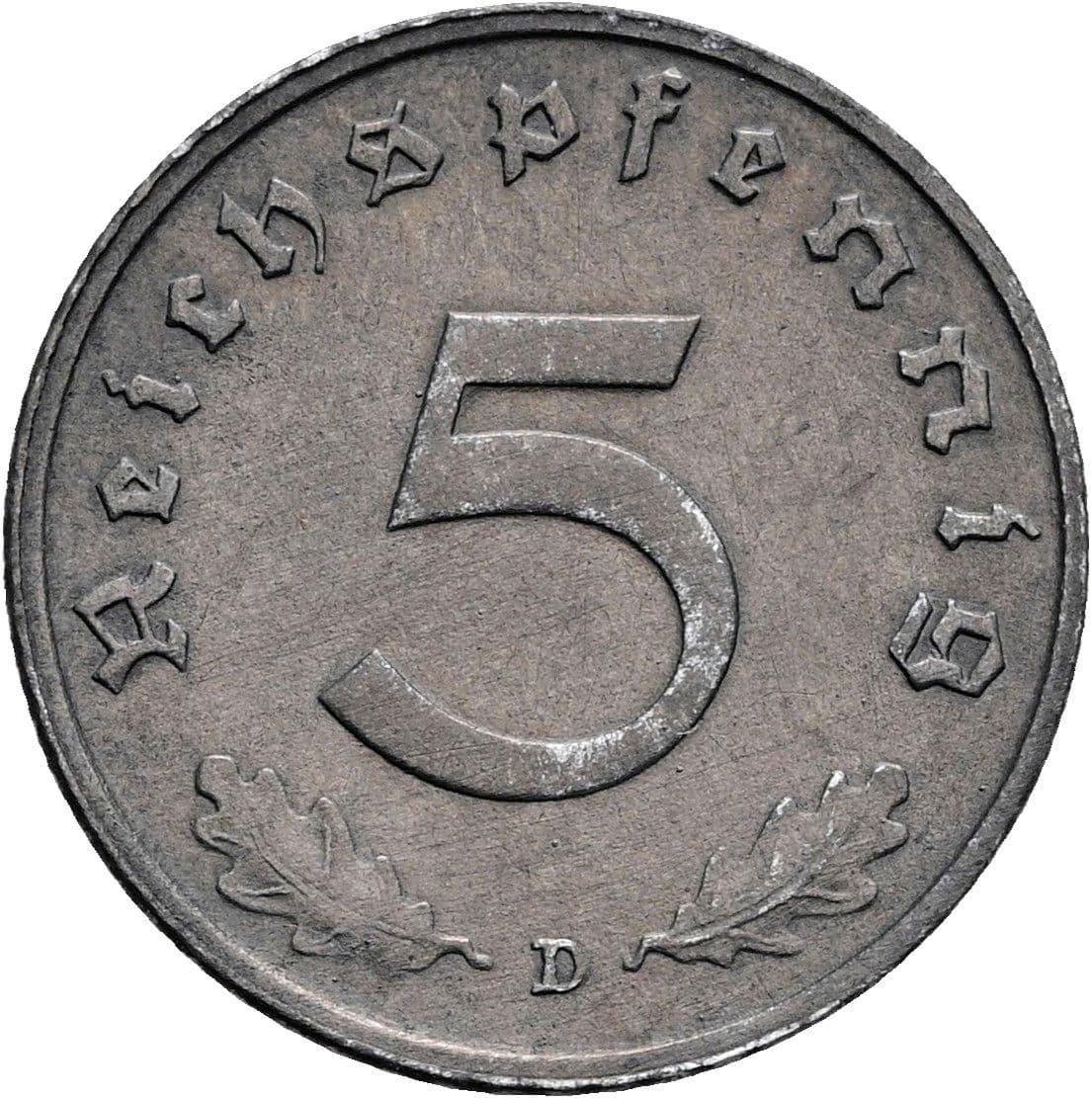5 Reichspfennig 1942 D – Vorderseite