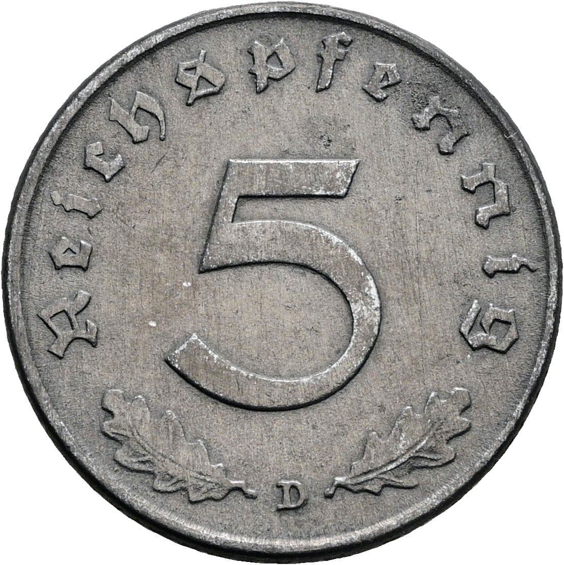 5 Reichspfennig 1942 D – Vorderseite