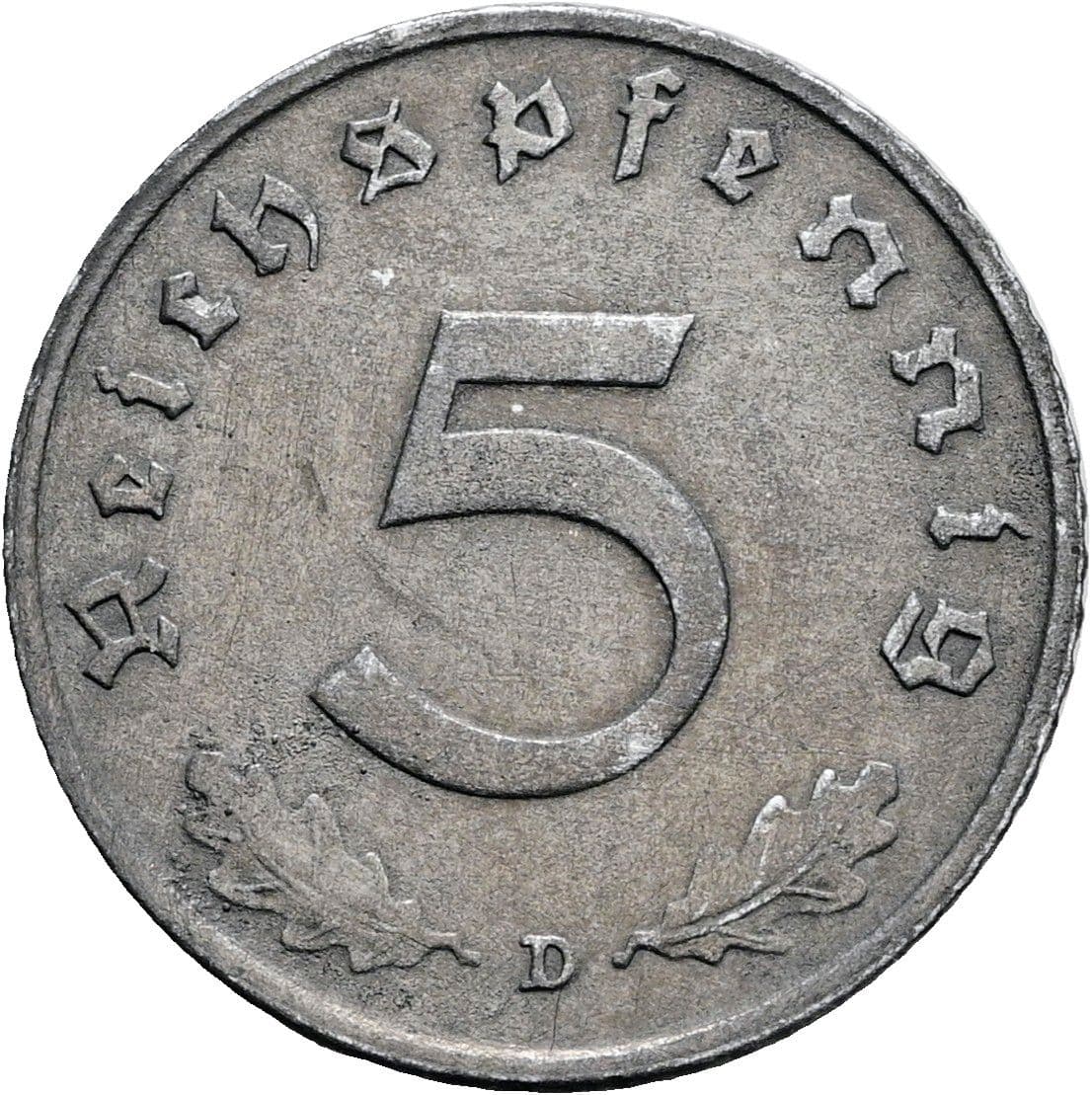 5 Reichspfennig 1942 D – Vorderseite