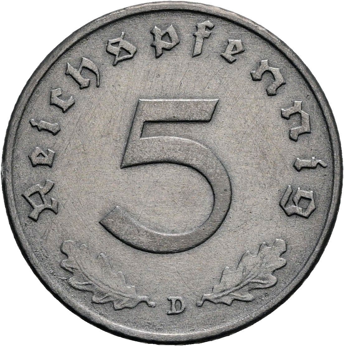 5 Reichspfennig 1942 D – Vorderseite