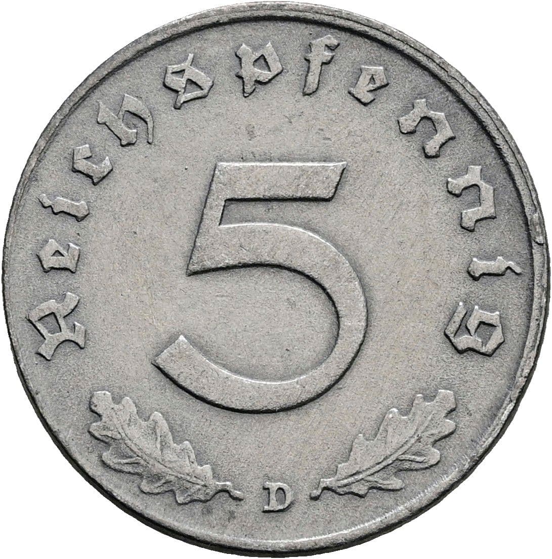 5 Reichspfennig 1940 D – Vorderseite