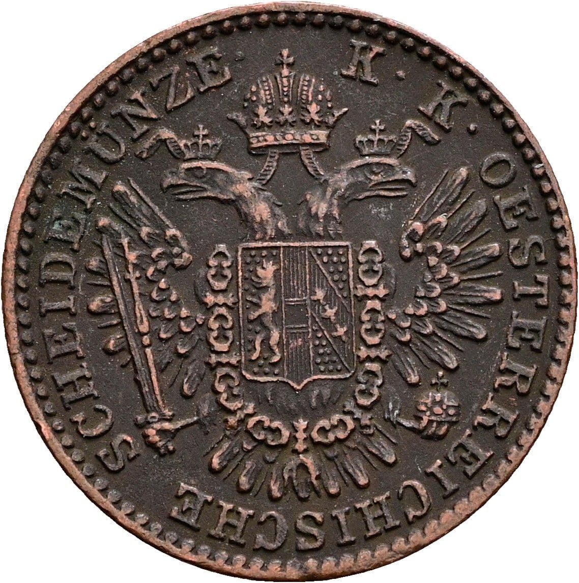 1/2 Kreuzer Franz Joseph I. 1848-1916 1851 B – Rückseite