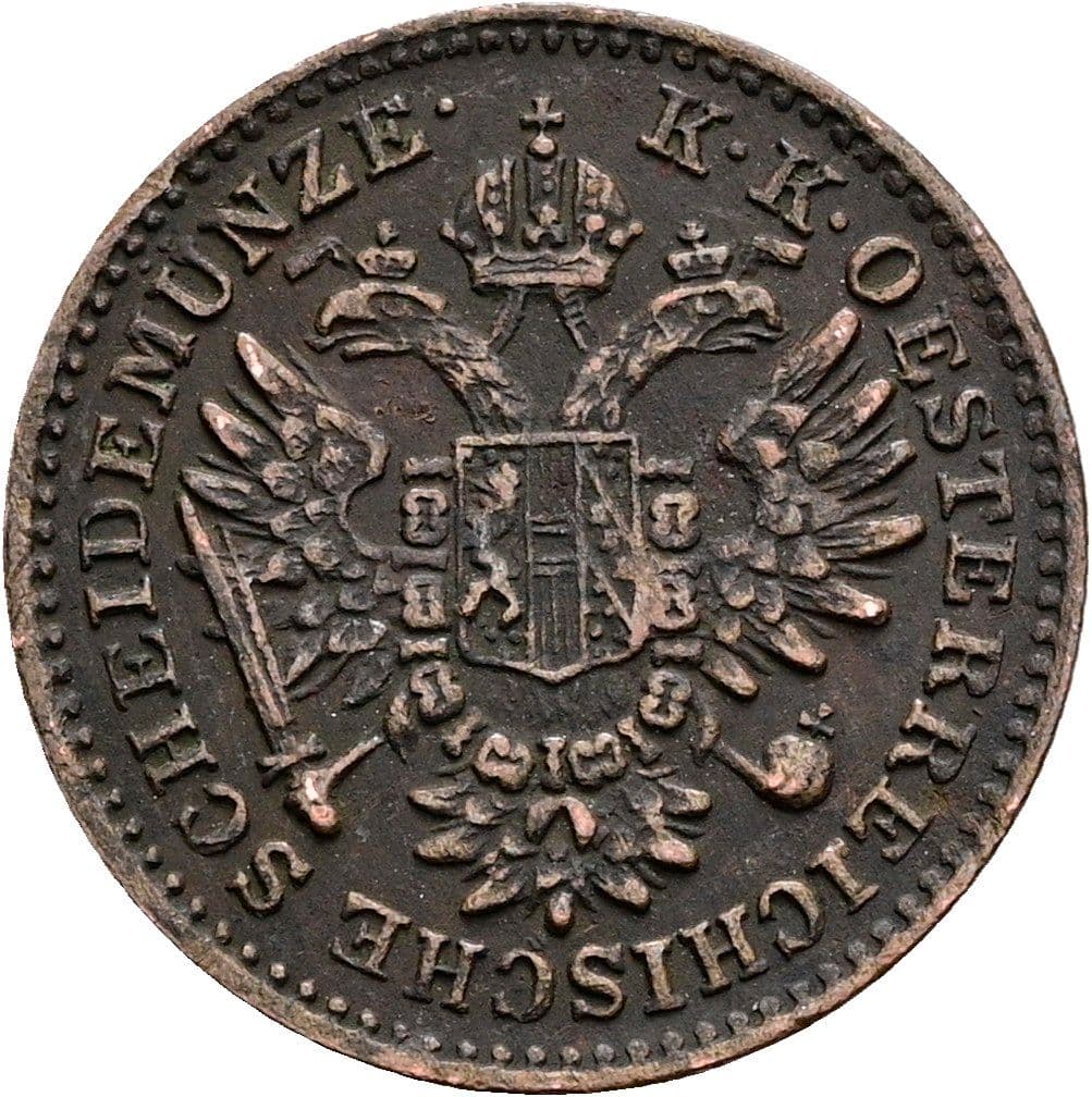 1/4 Kreuzer Franz Joseph I. 1848-1916 1851 A – Rückseite
