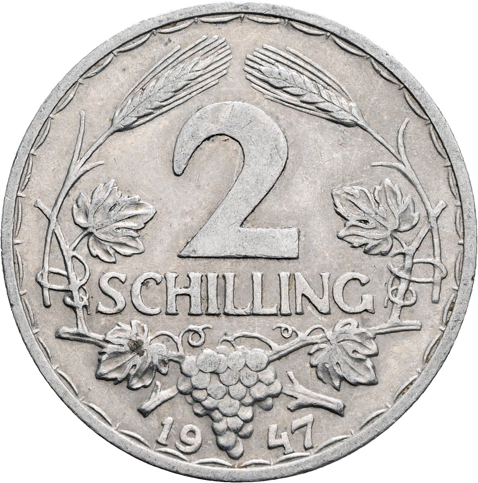 2 Schilling 1947 – Vorderseite