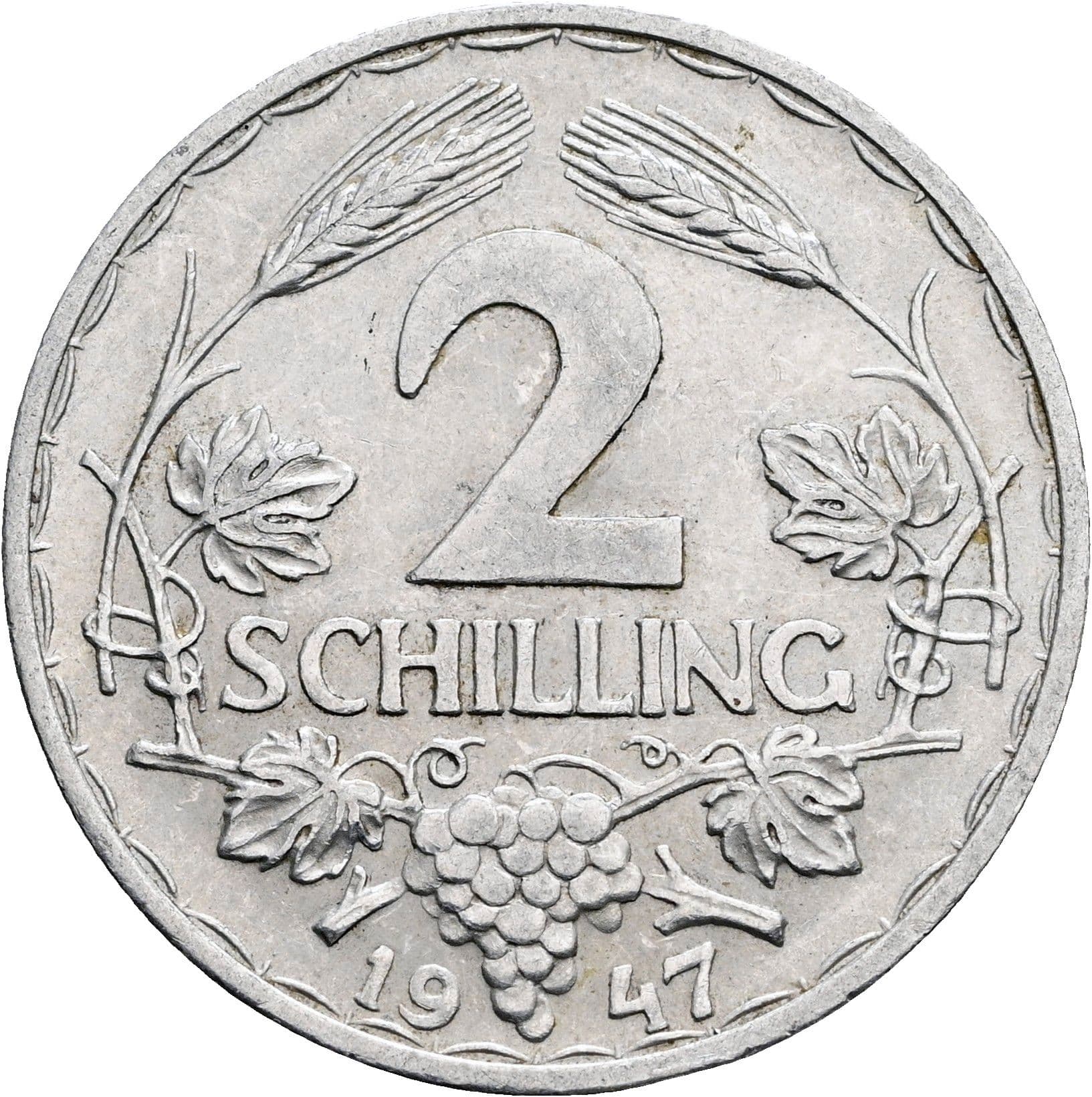 2 Schilling 1947 – Vorderseite