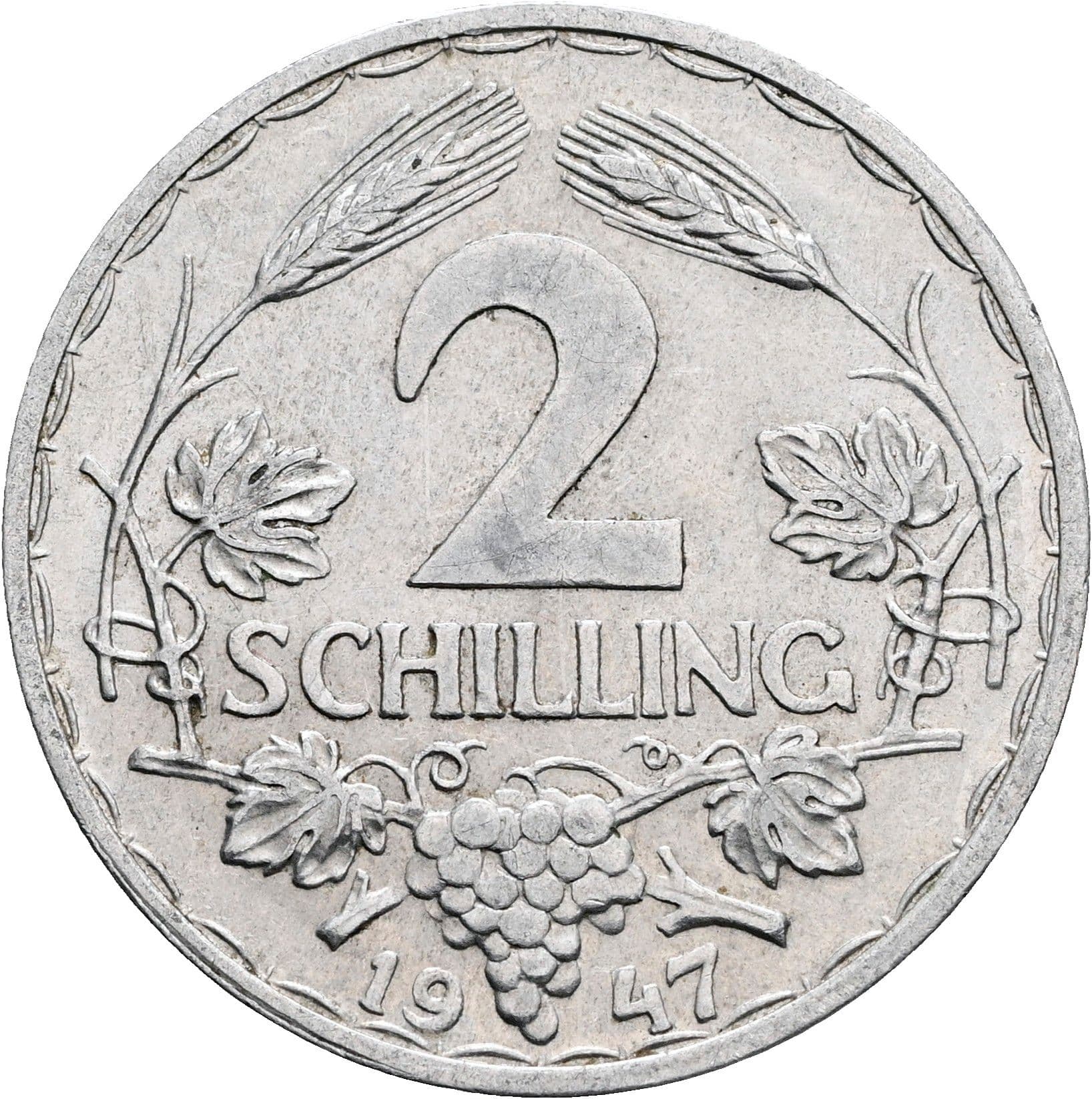 2 Schilling 1947 – Vorderseite