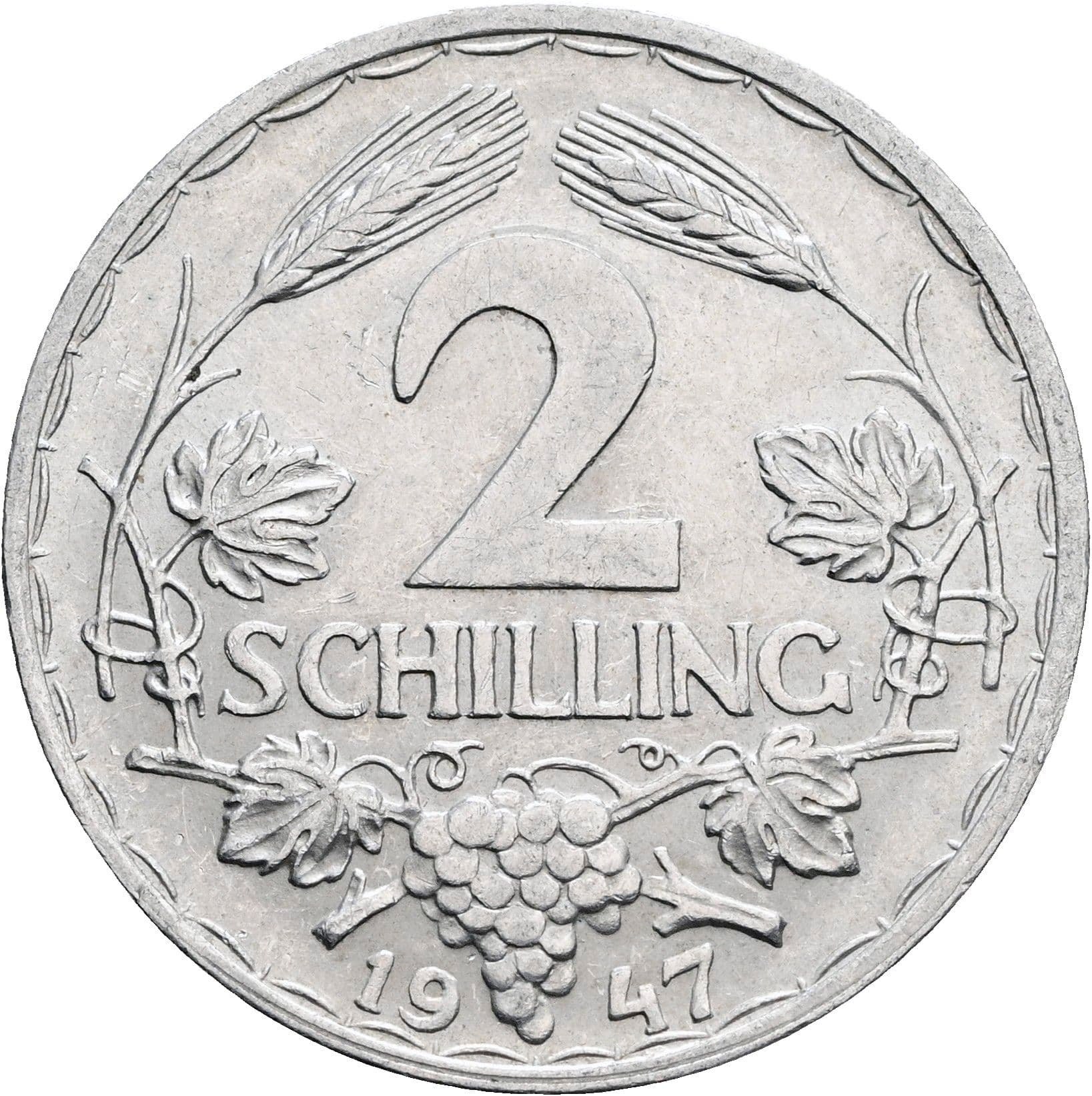 2 Schilling 1947 – Vorderseite