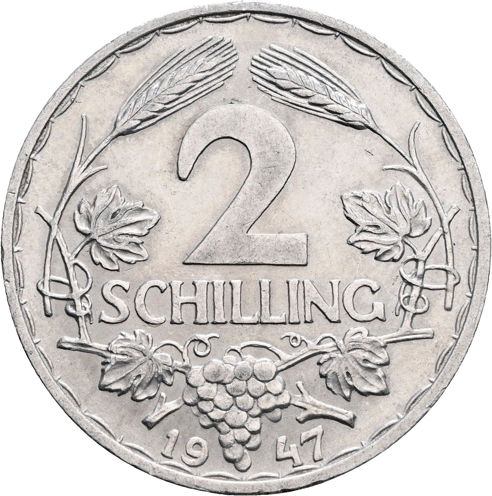 2 Schilling 1947 – Vorderseite
