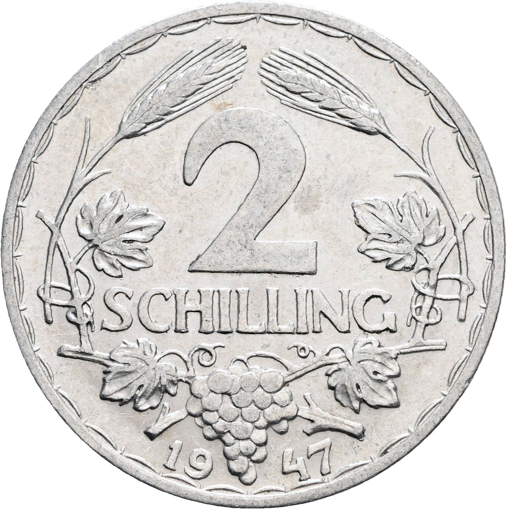 2 Schilling 1947 – Vorderseite