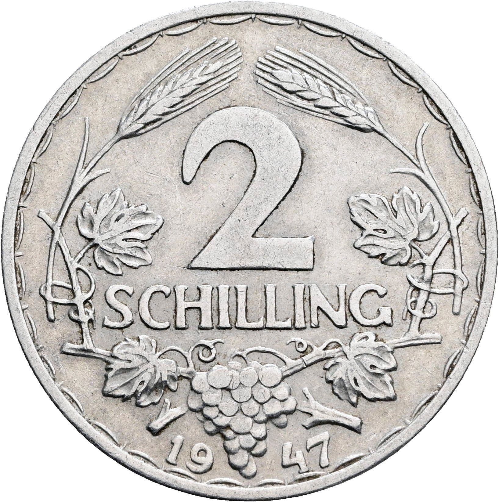 2 Schilling 1947 – Vorderseite