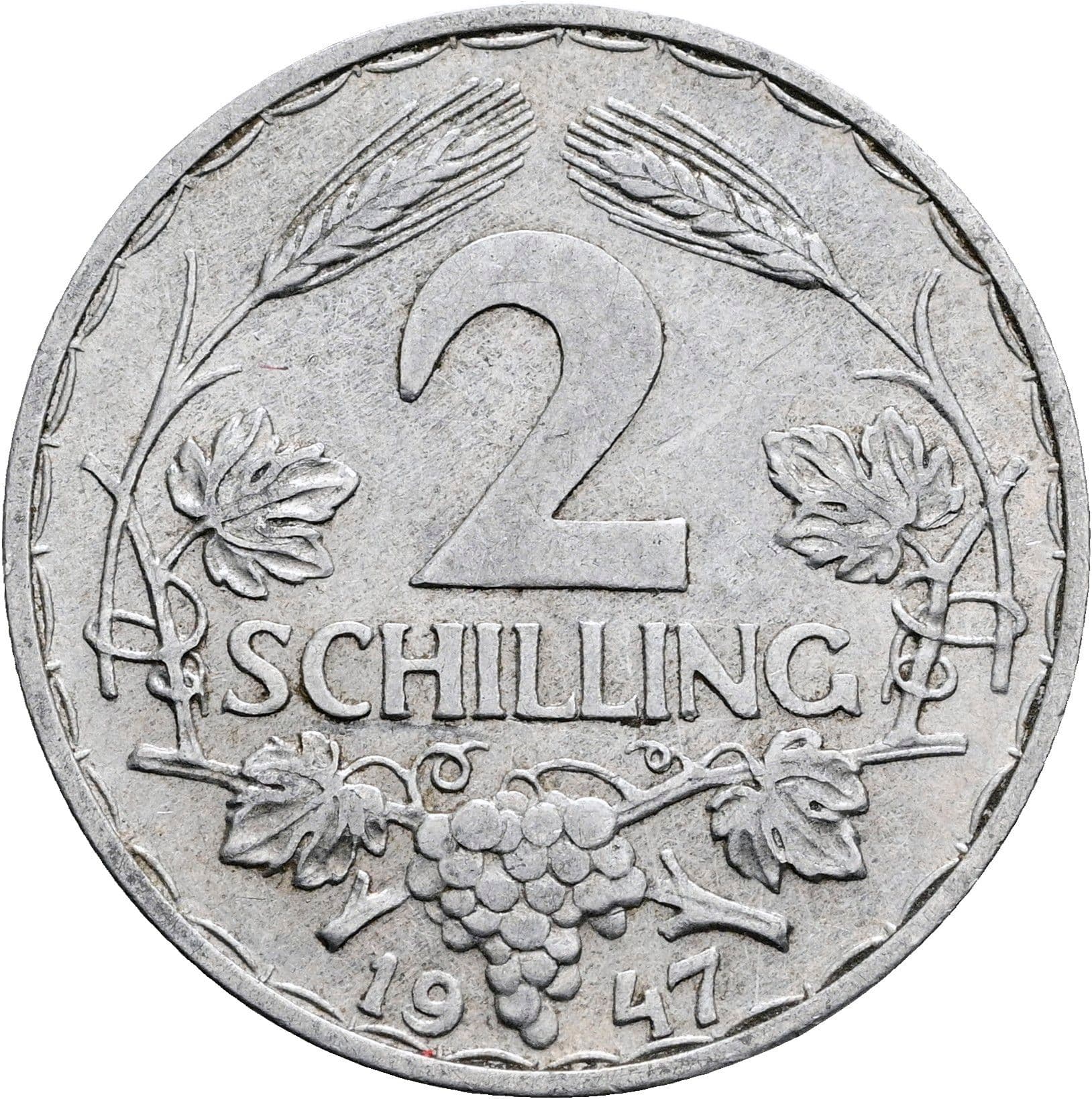 2 Schilling 1947 – Vorderseite