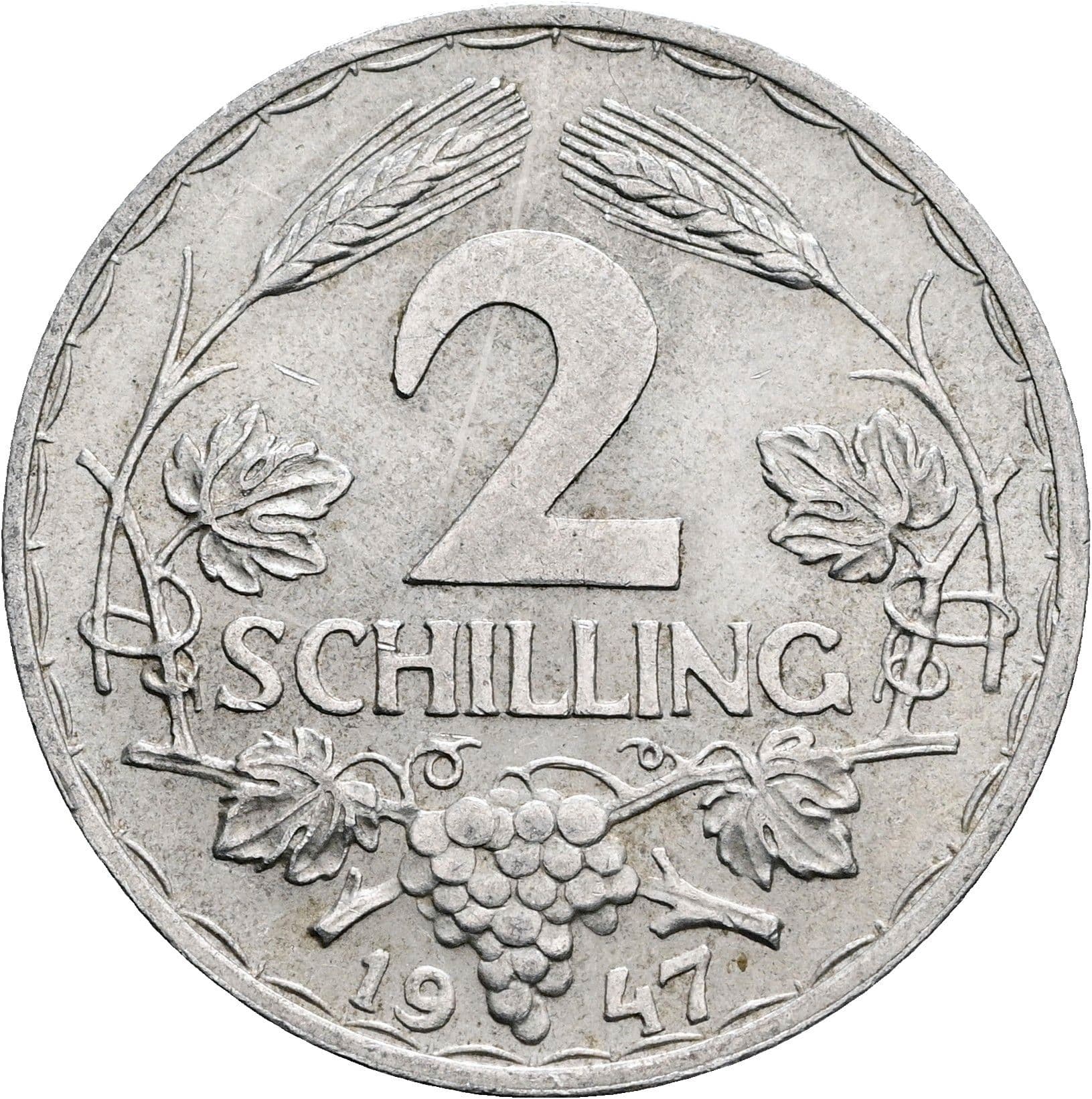 2 Schilling 1947 – Vorderseite