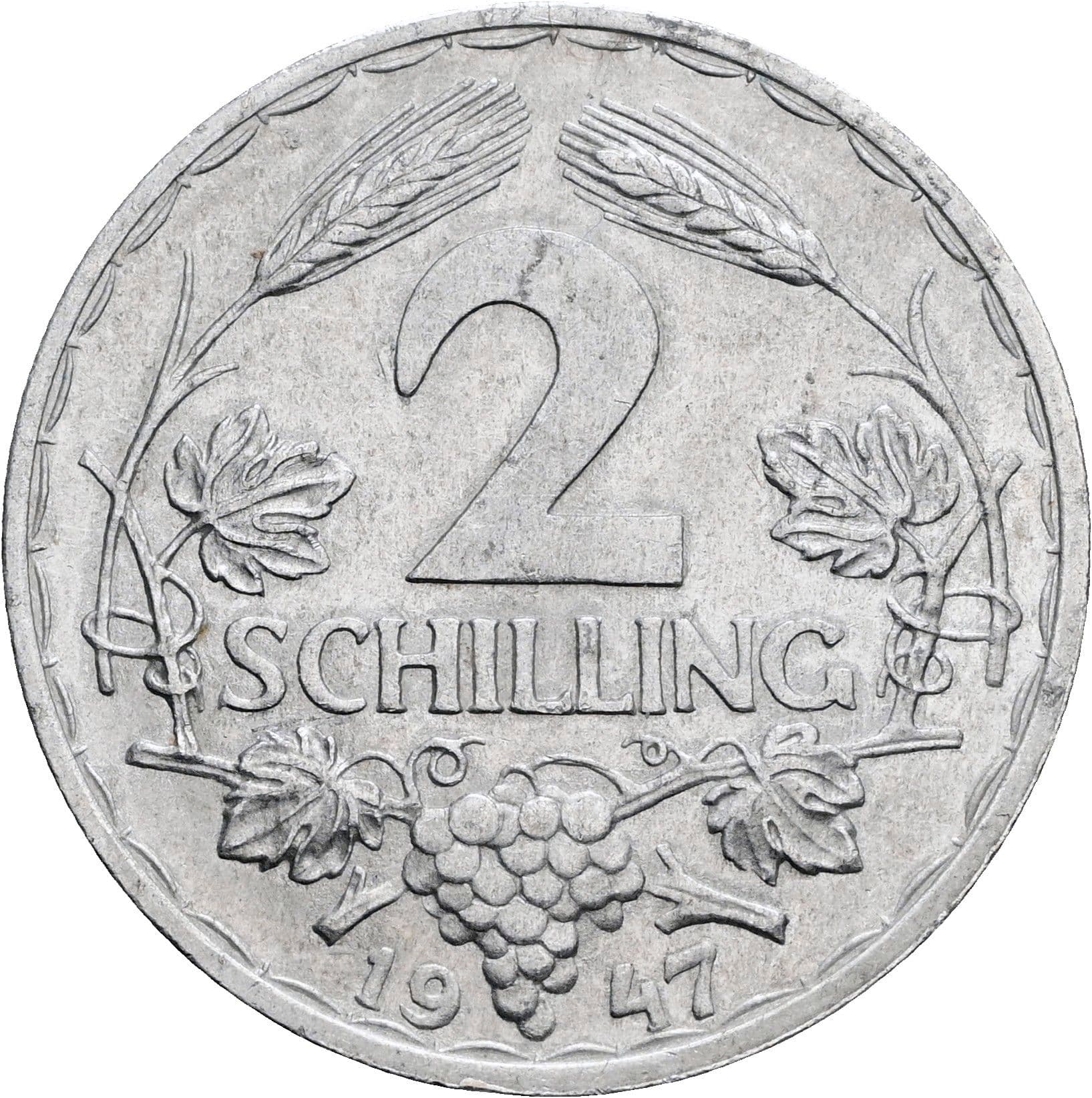 2 Schilling 1947 – Vorderseite