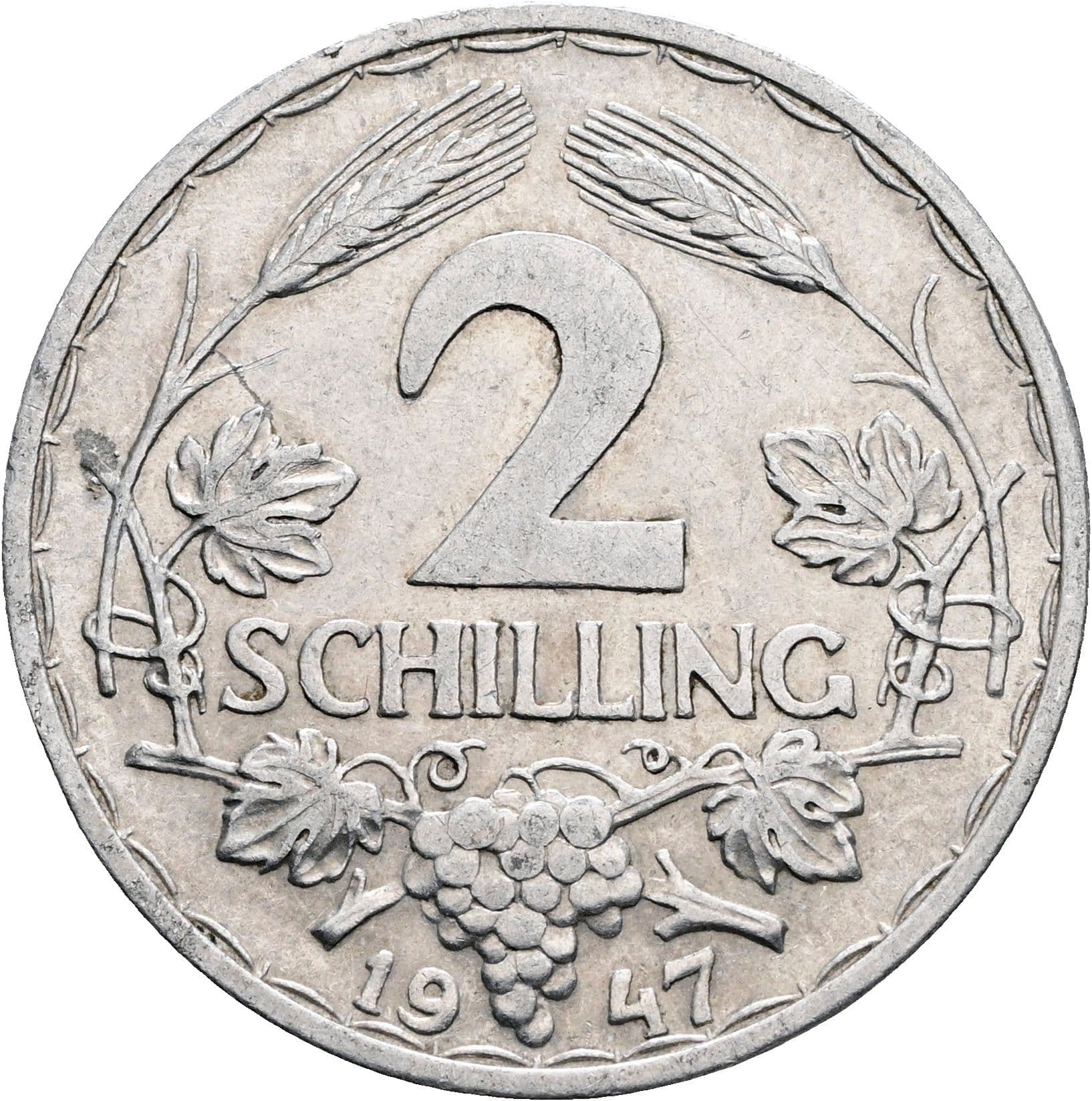 2 Schilling 1947 – Vorderseite