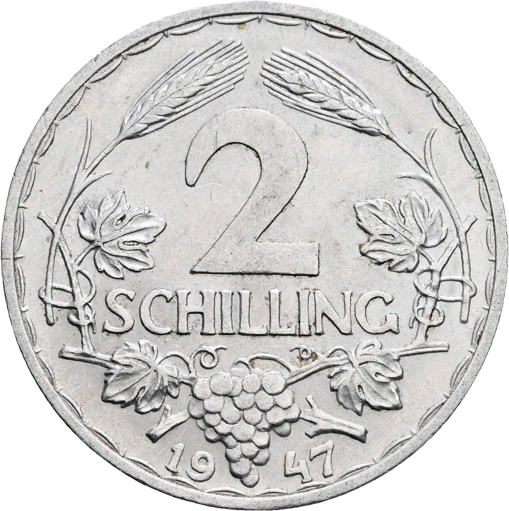 2 Schilling 1947 – Vorderseite