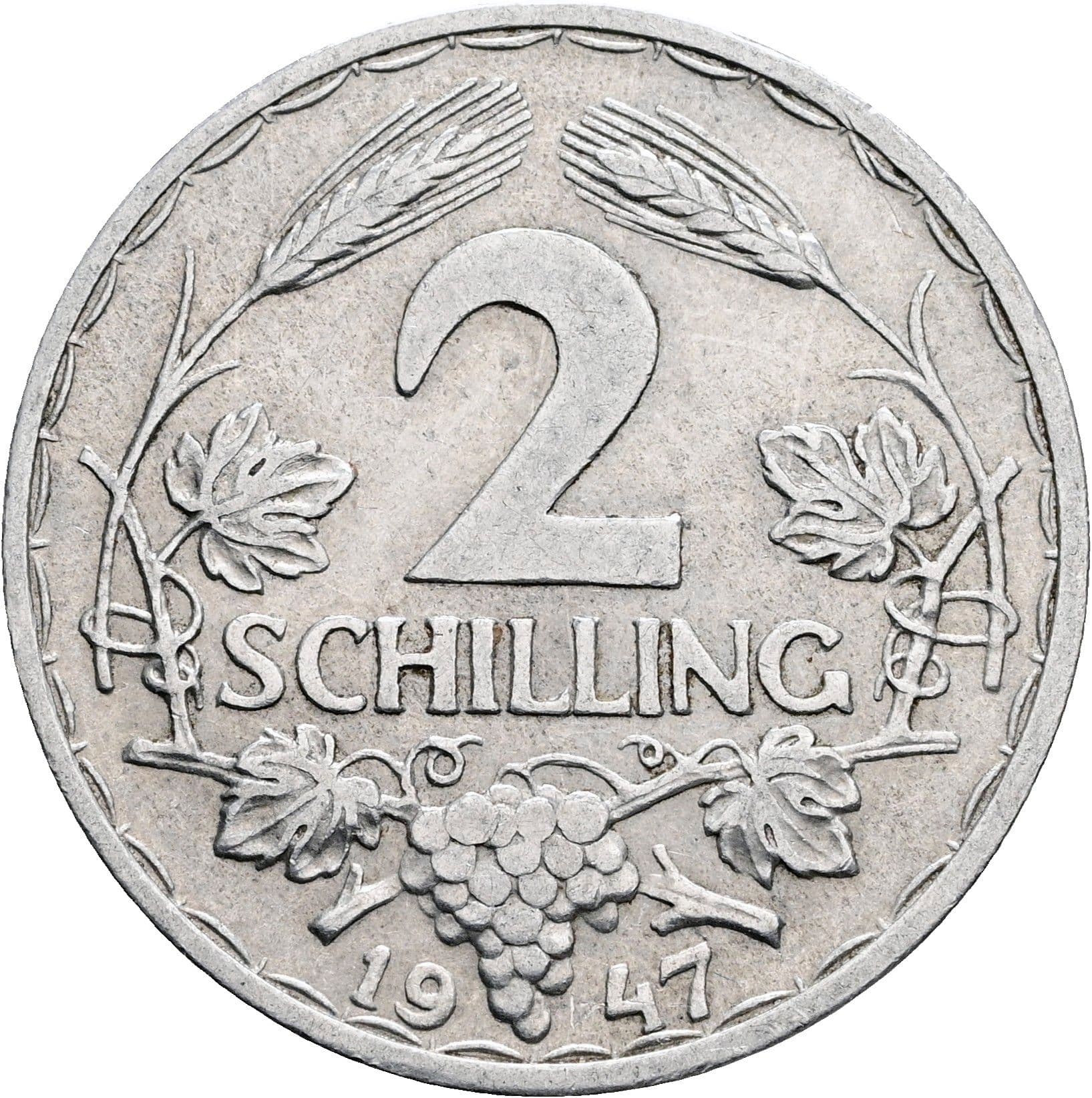 2 Schilling 1947 – Vorderseite