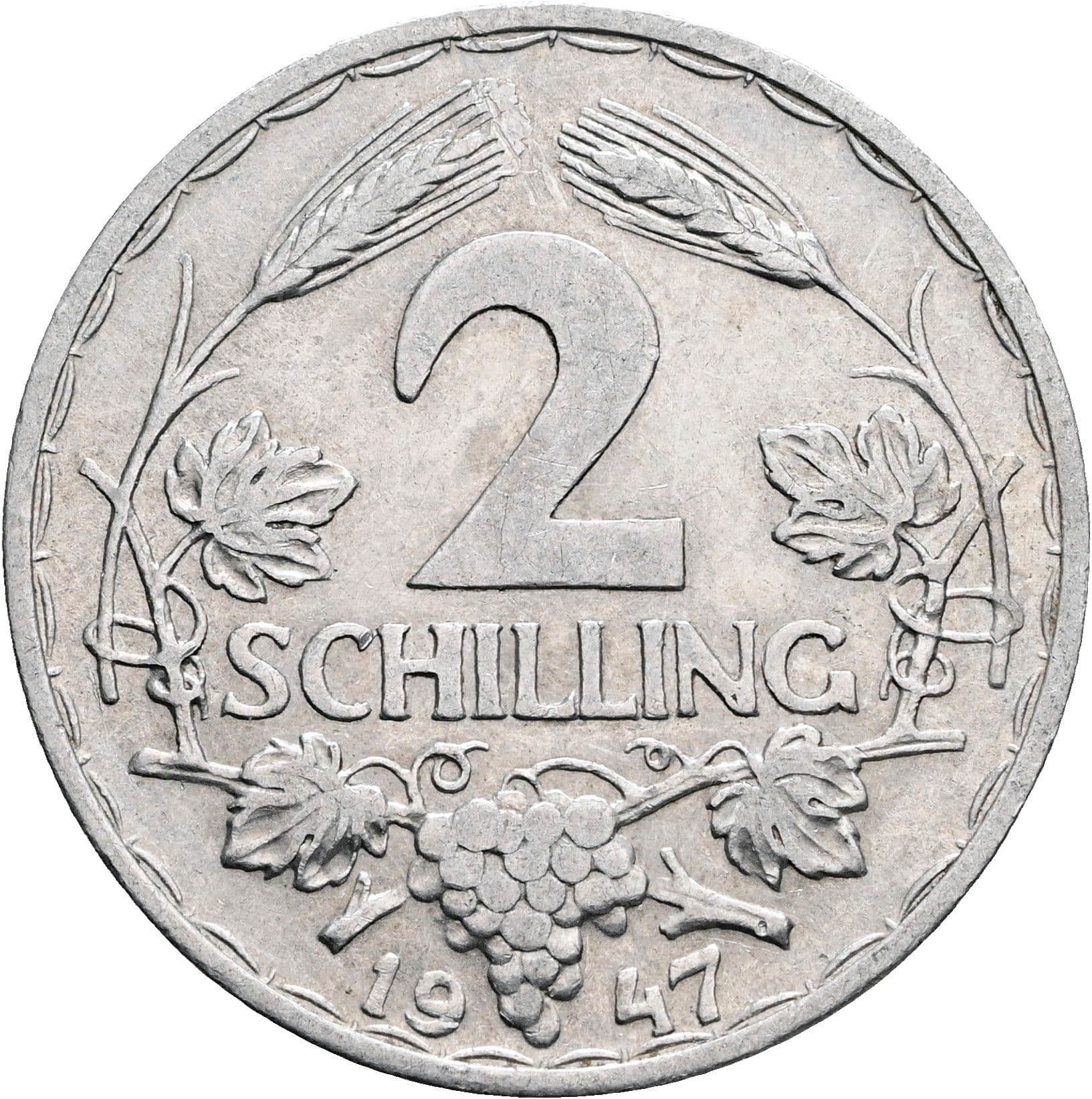 2 Schilling 1947 – Vorderseite
