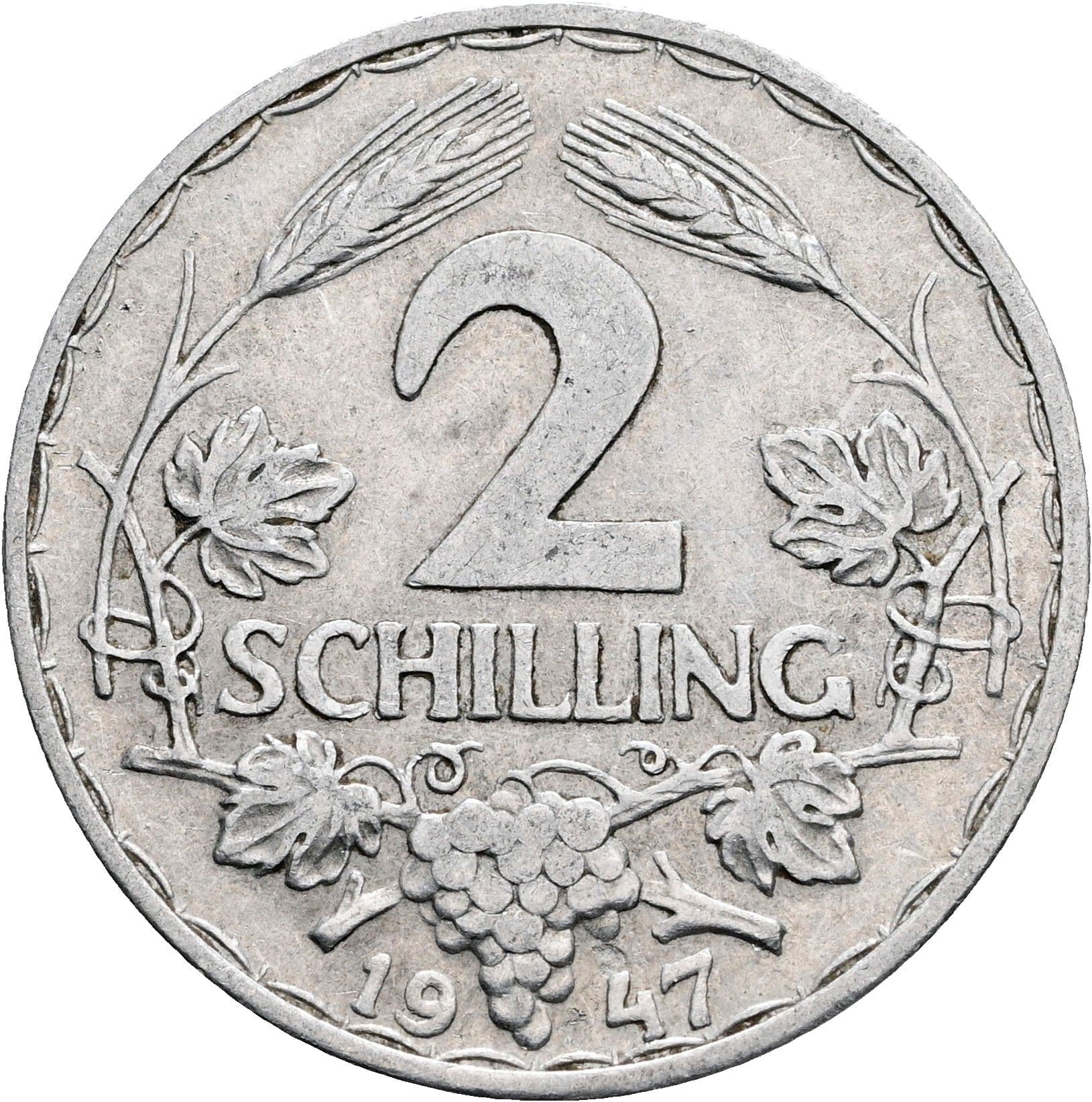 2 Schilling 1947 – Vorderseite