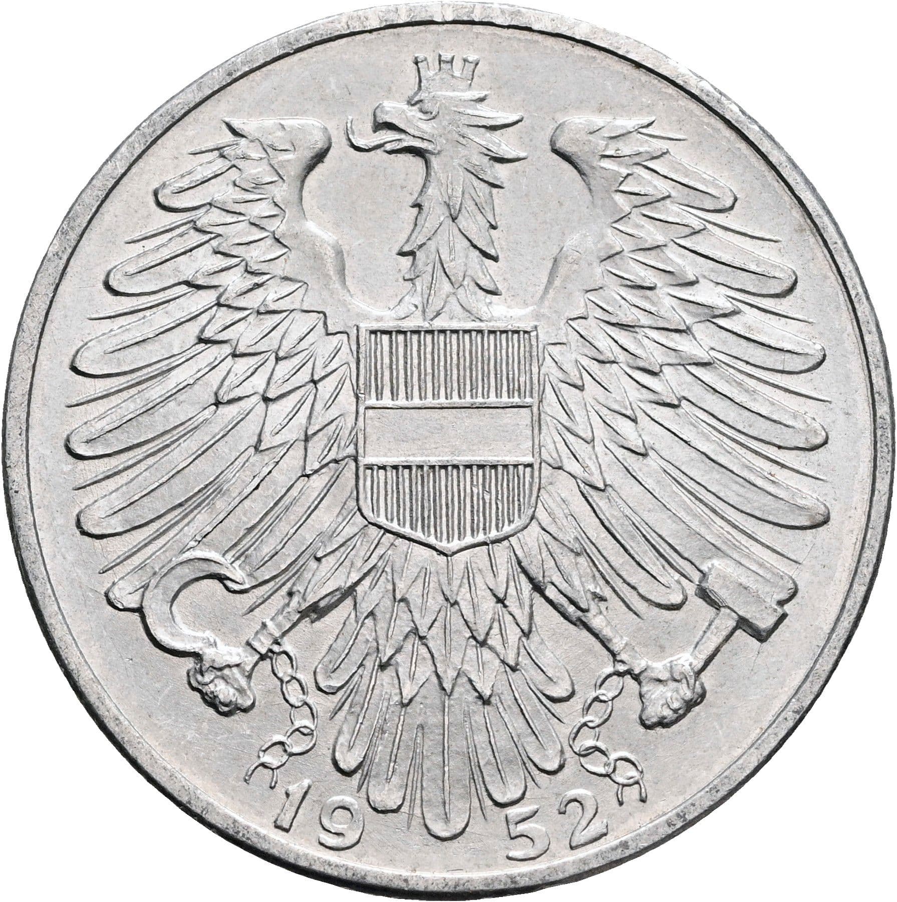 5 Schilling 1952 – Rückseite
