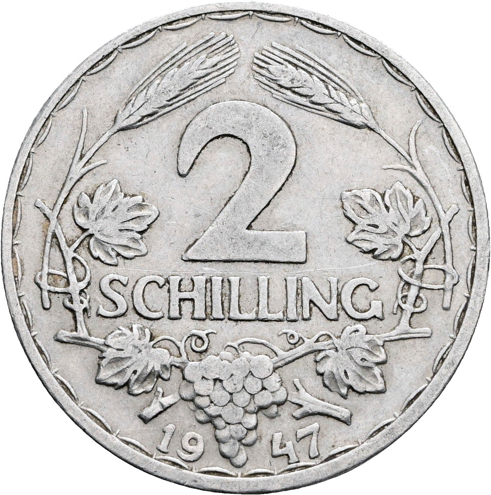 2 Schilling 1947 – Vorderseite