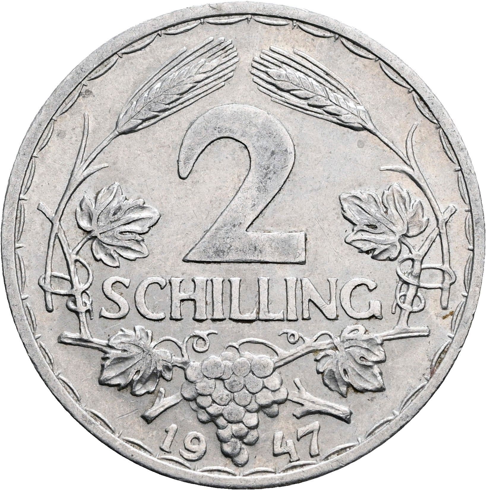 2 Schilling 1947 – Vorderseite