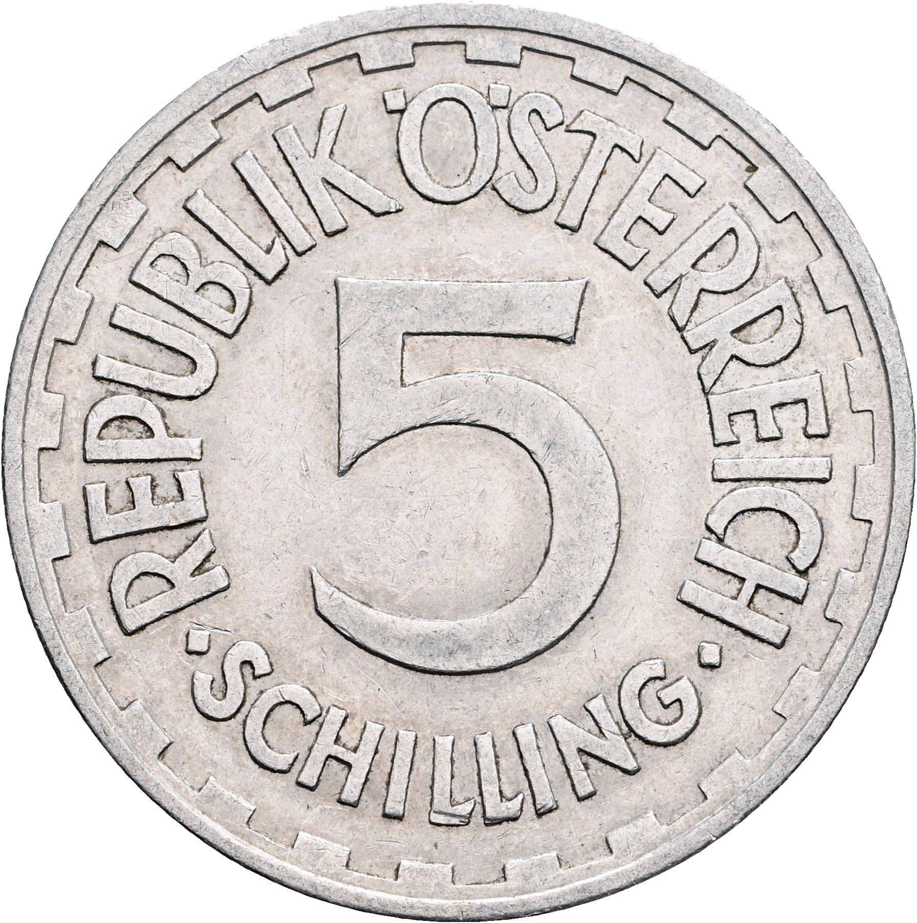 5 Schilling 1952 – Vorderseite
