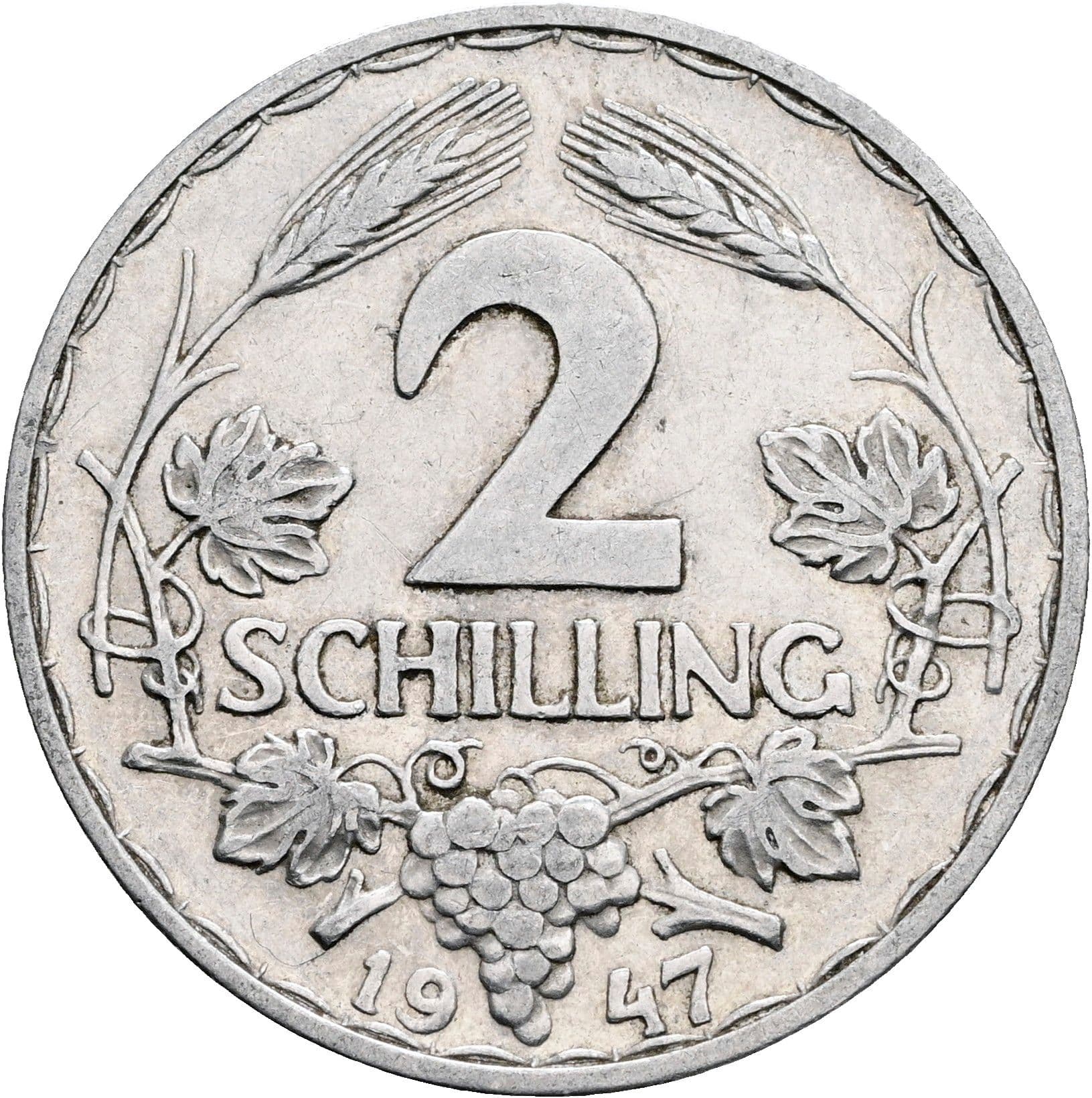 2 Schilling 1947 – Vorderseite