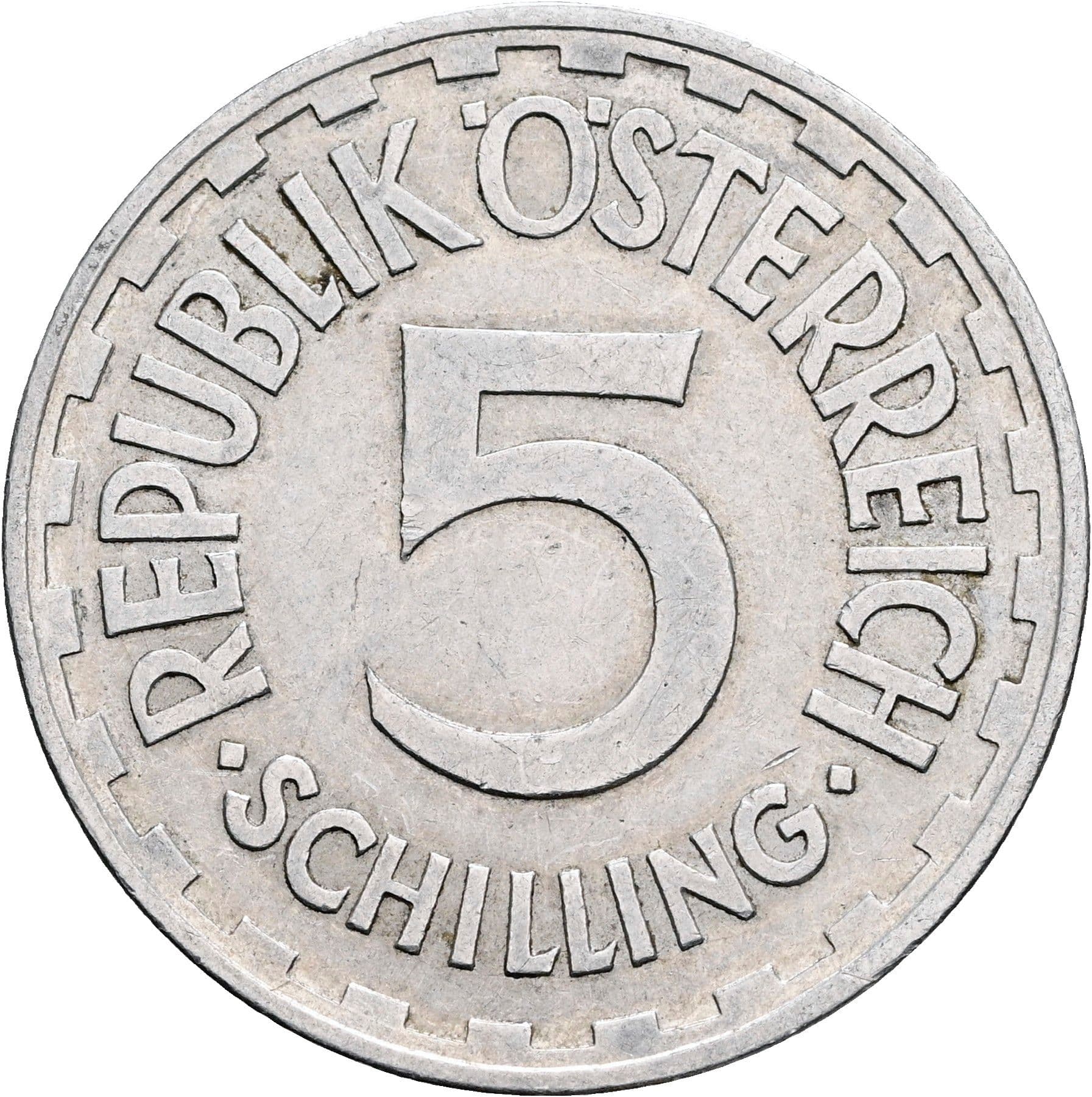 5 Schilling 1952 – Vorderseite