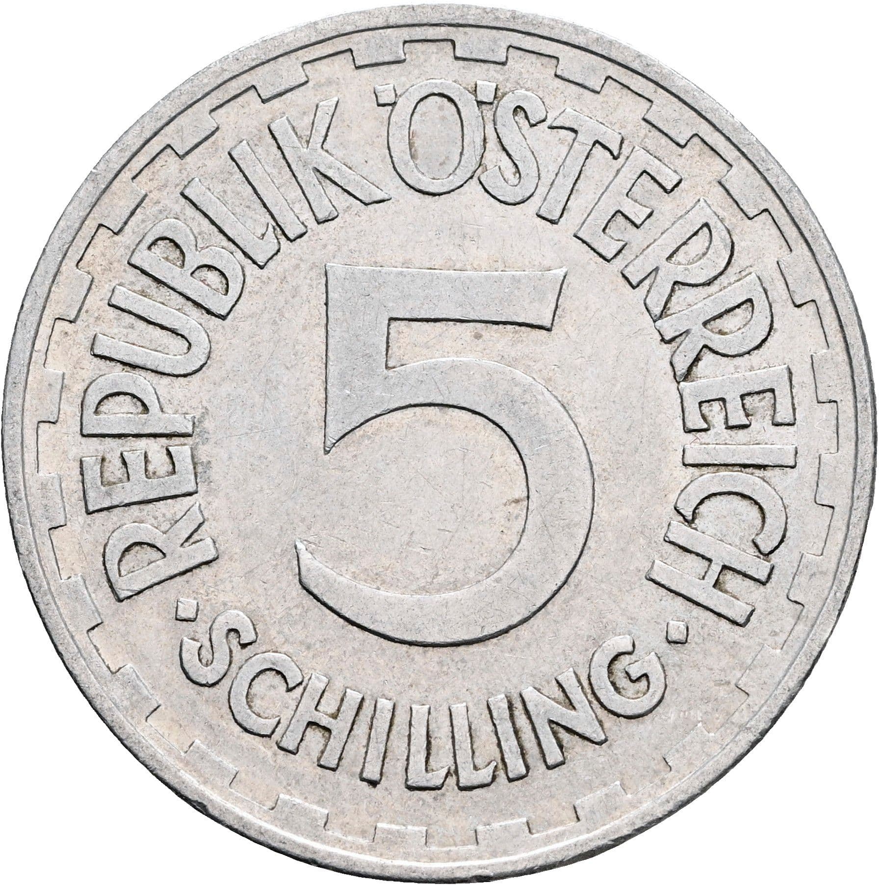 5 Schilling 1952 – Vorderseite