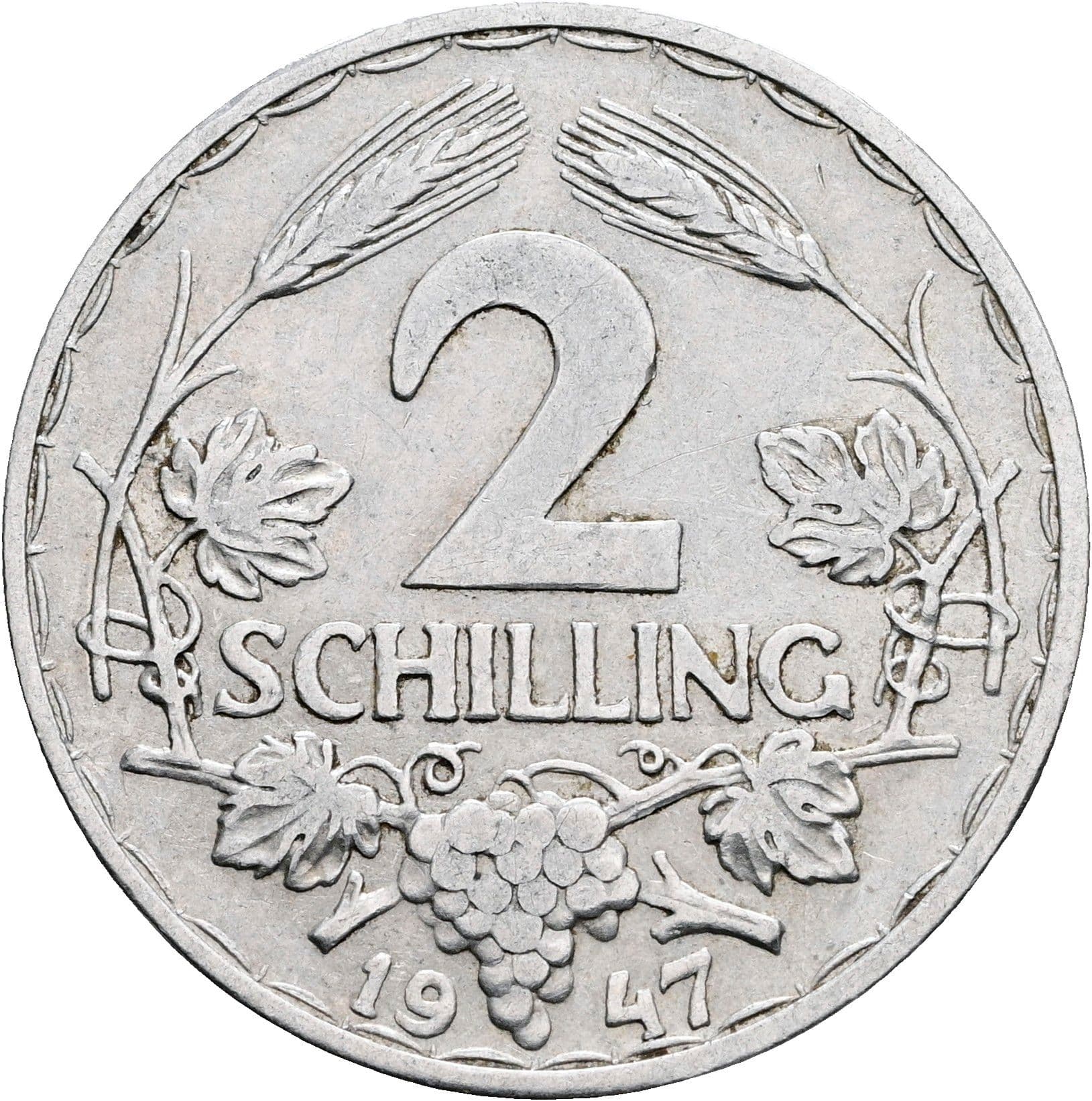 2 Schilling 1947 – Vorderseite