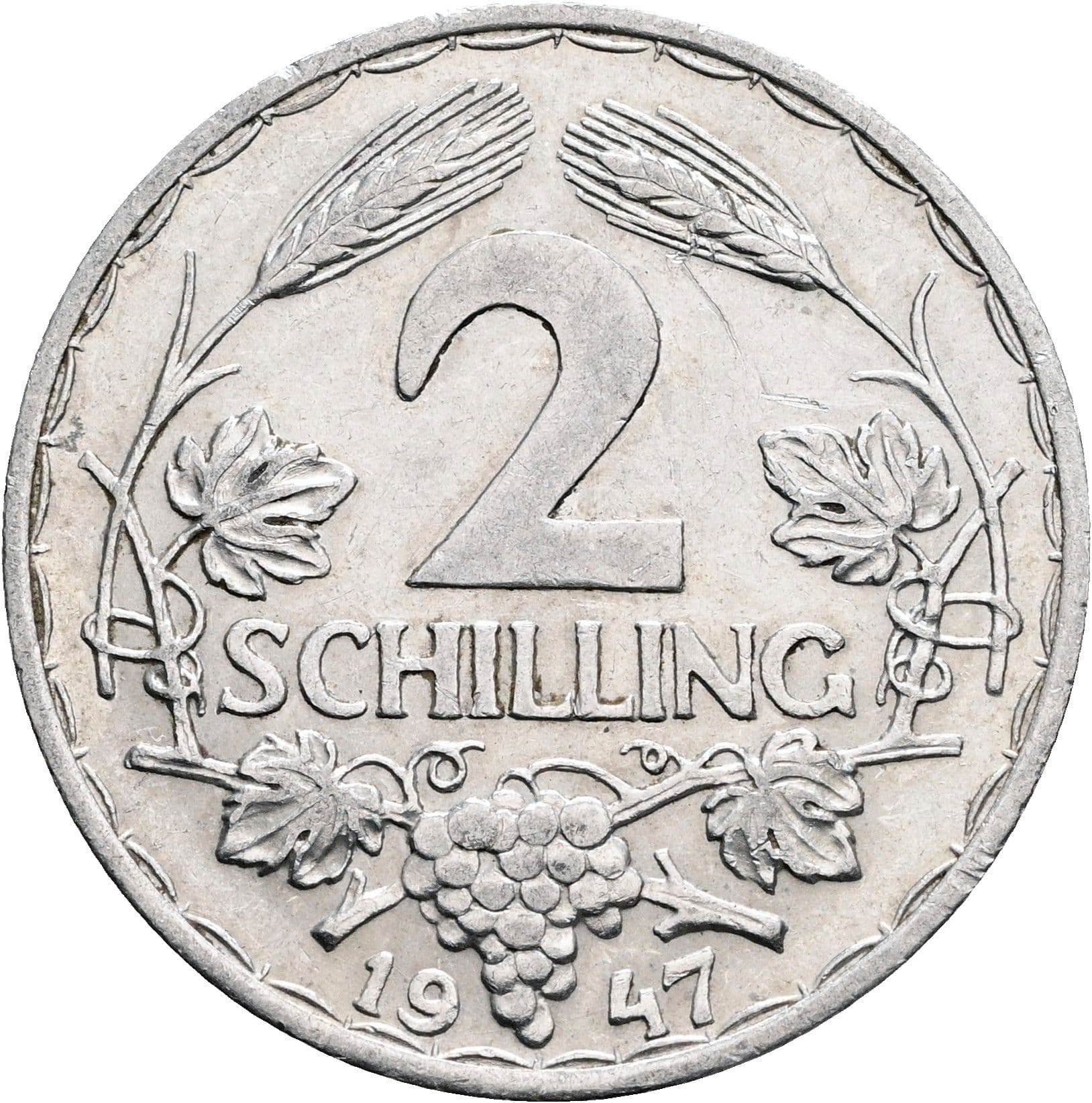 2 Schilling 1947 – Vorderseite