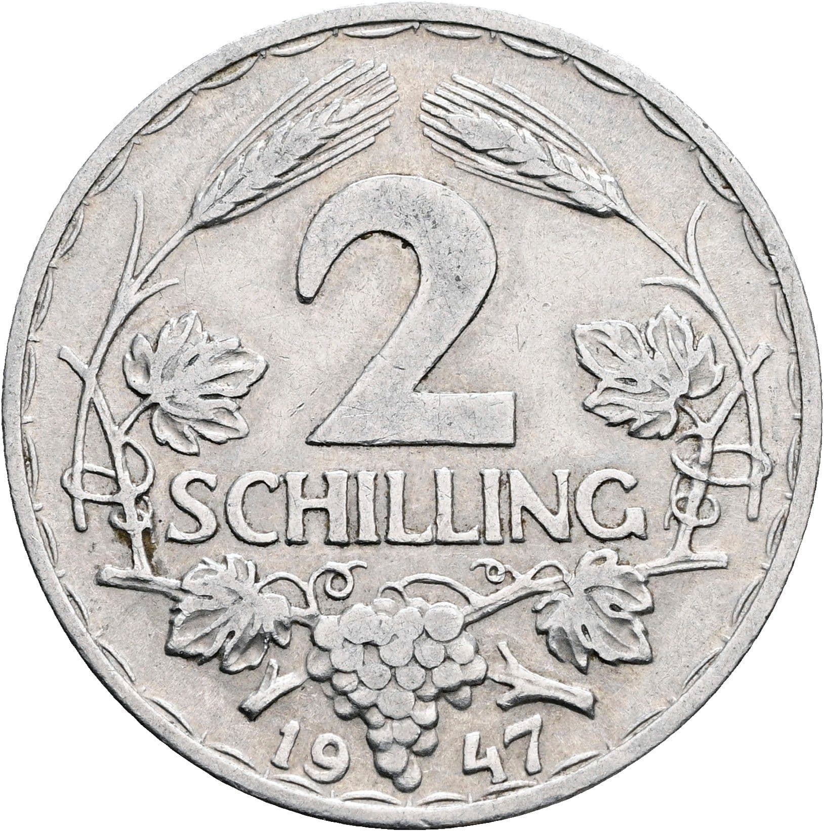 2 Schilling 1947 – Vorderseite