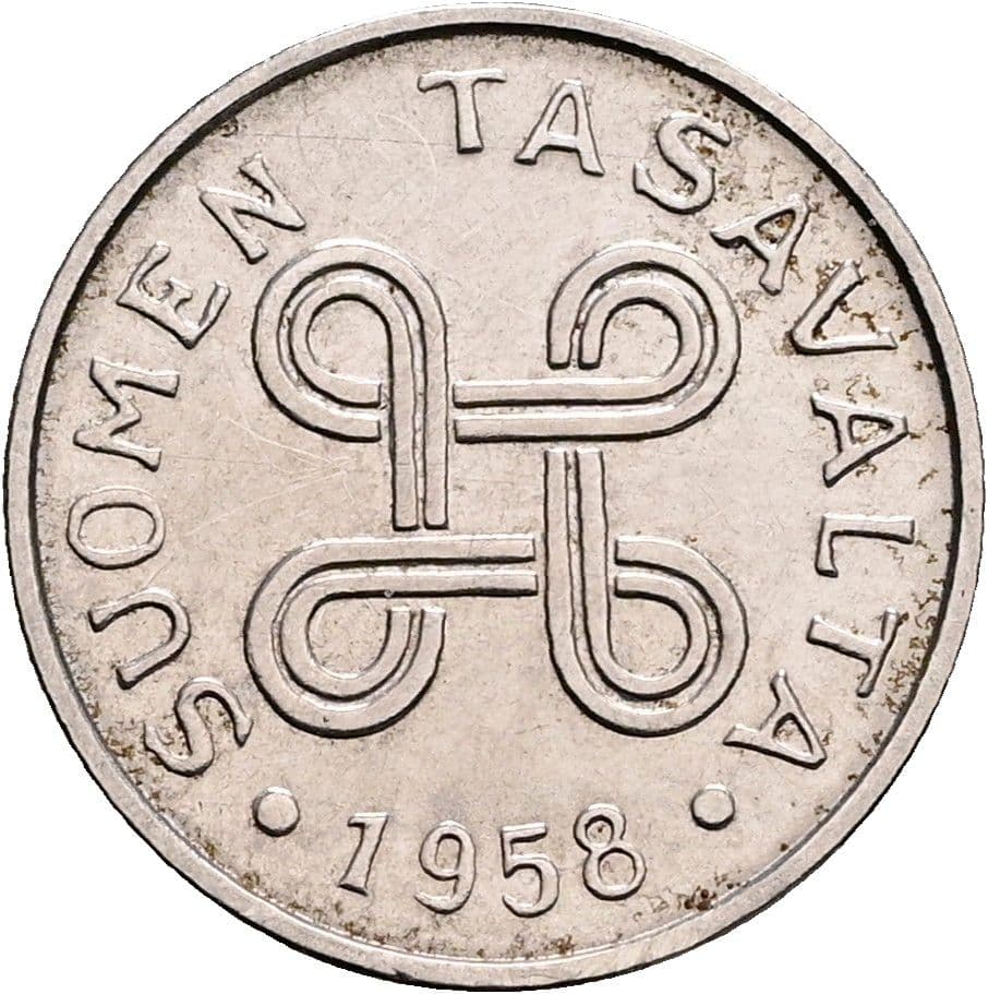 1 Markka 1958 – Rückseite