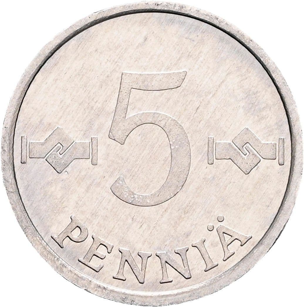 5 Penniä 1988 – Vorderseite