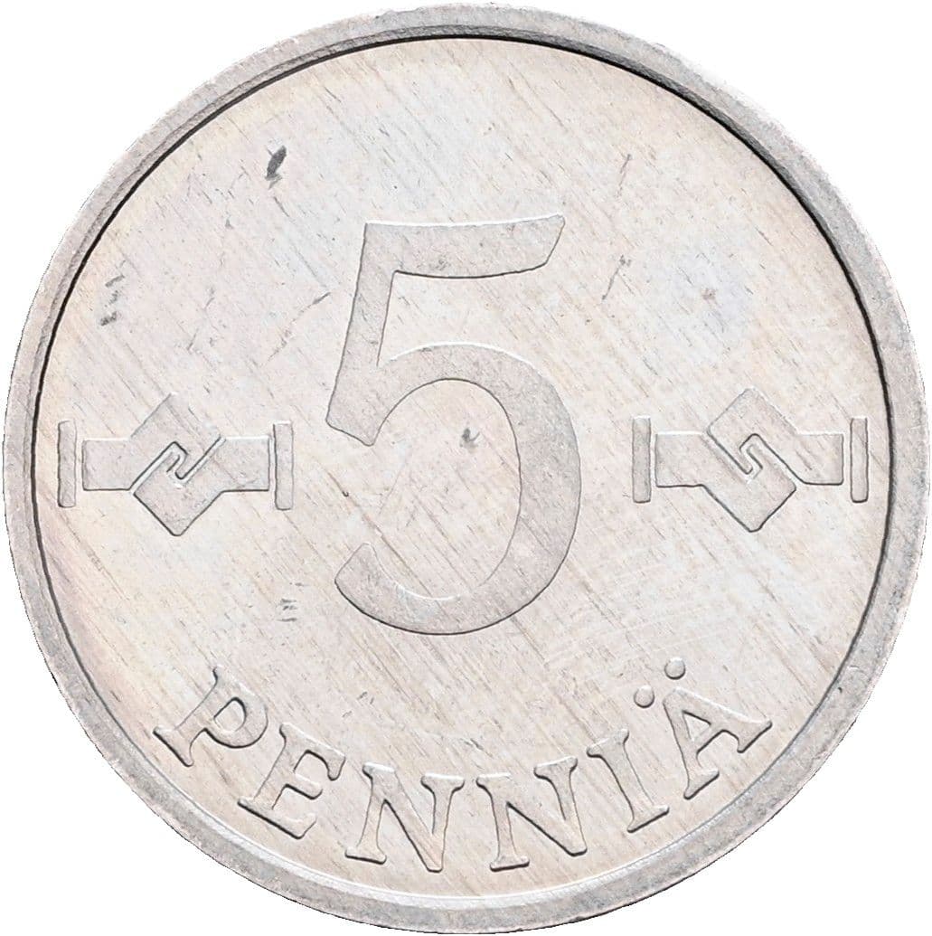 5 Penniä 1986 – Vorderseite