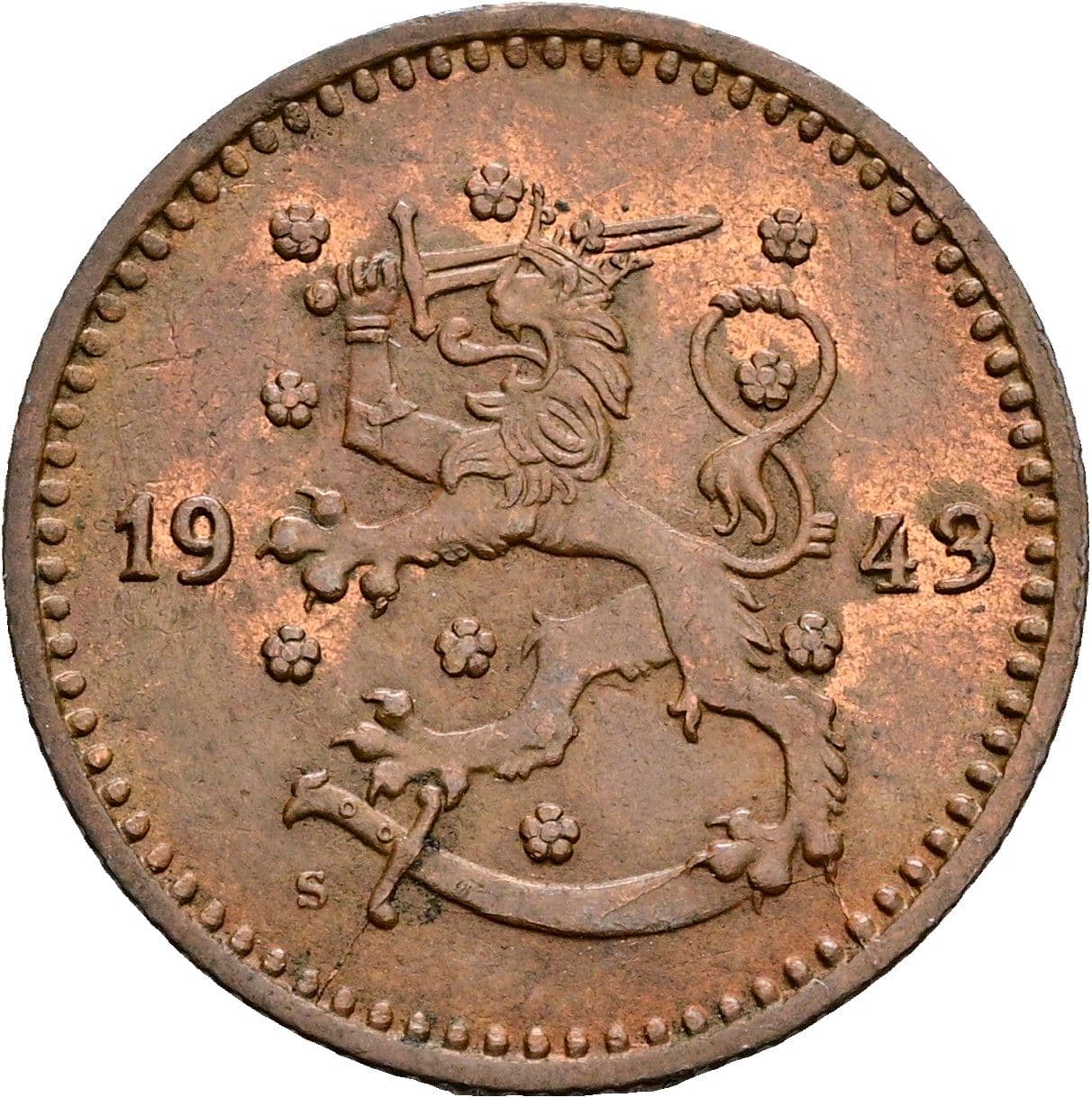 1 Markka 1943 S – Rückseite