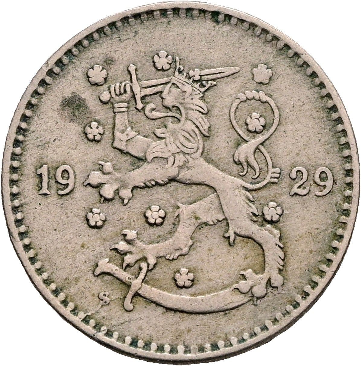1 Markka 1929 S – Rückseite