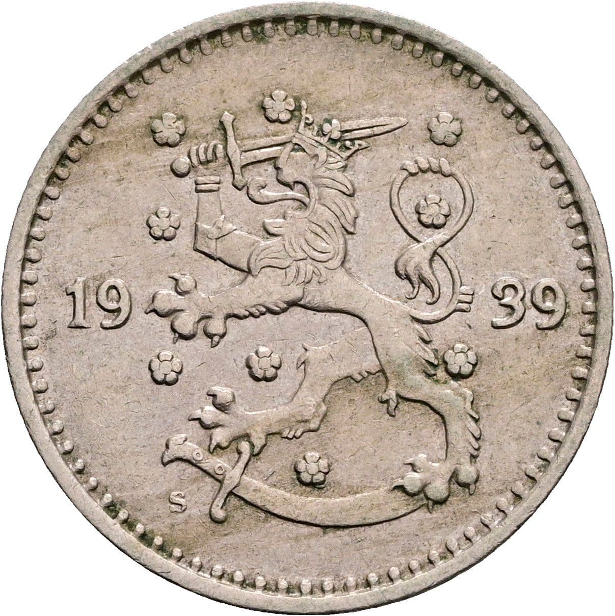 1 Markka 1939 S – Rückseite