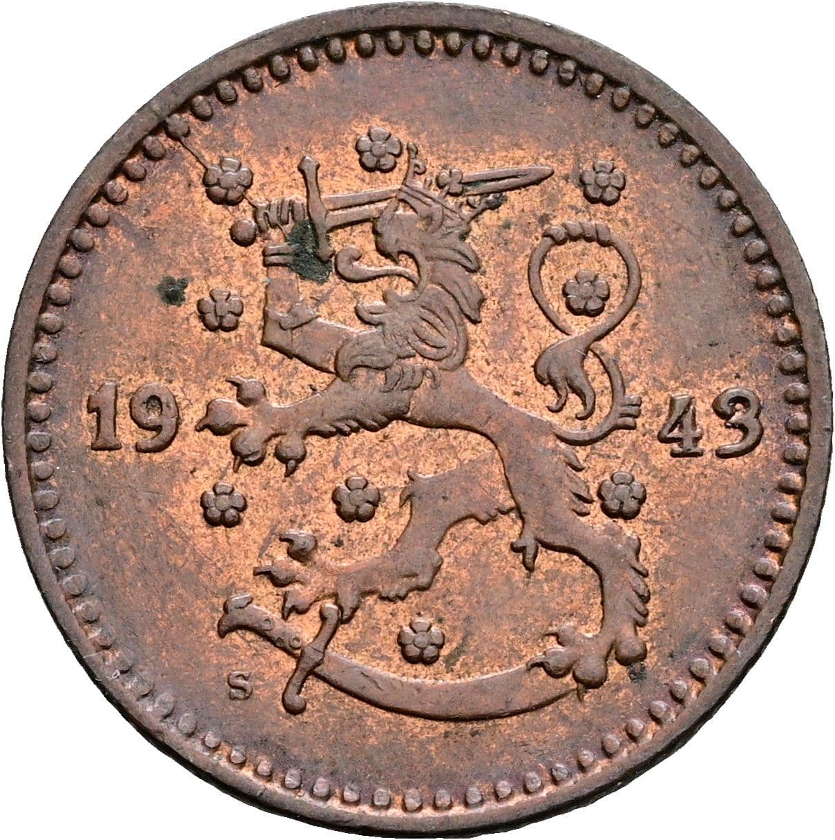 1 Markka 1943 S – Rückseite
