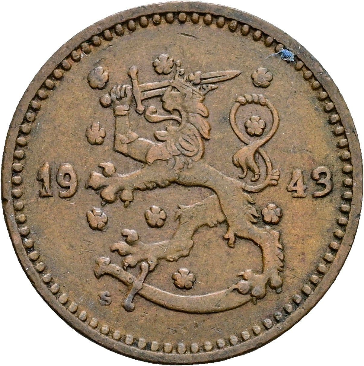 1 Markka 1943 S – Rückseite