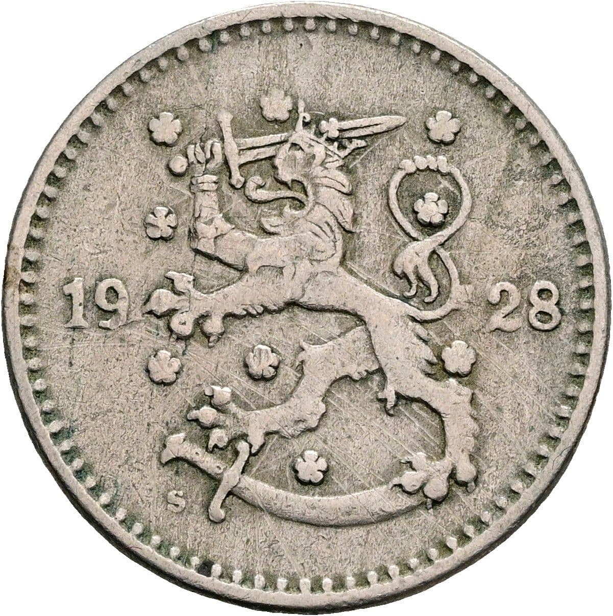 1 Markka 1928 S – Rückseite