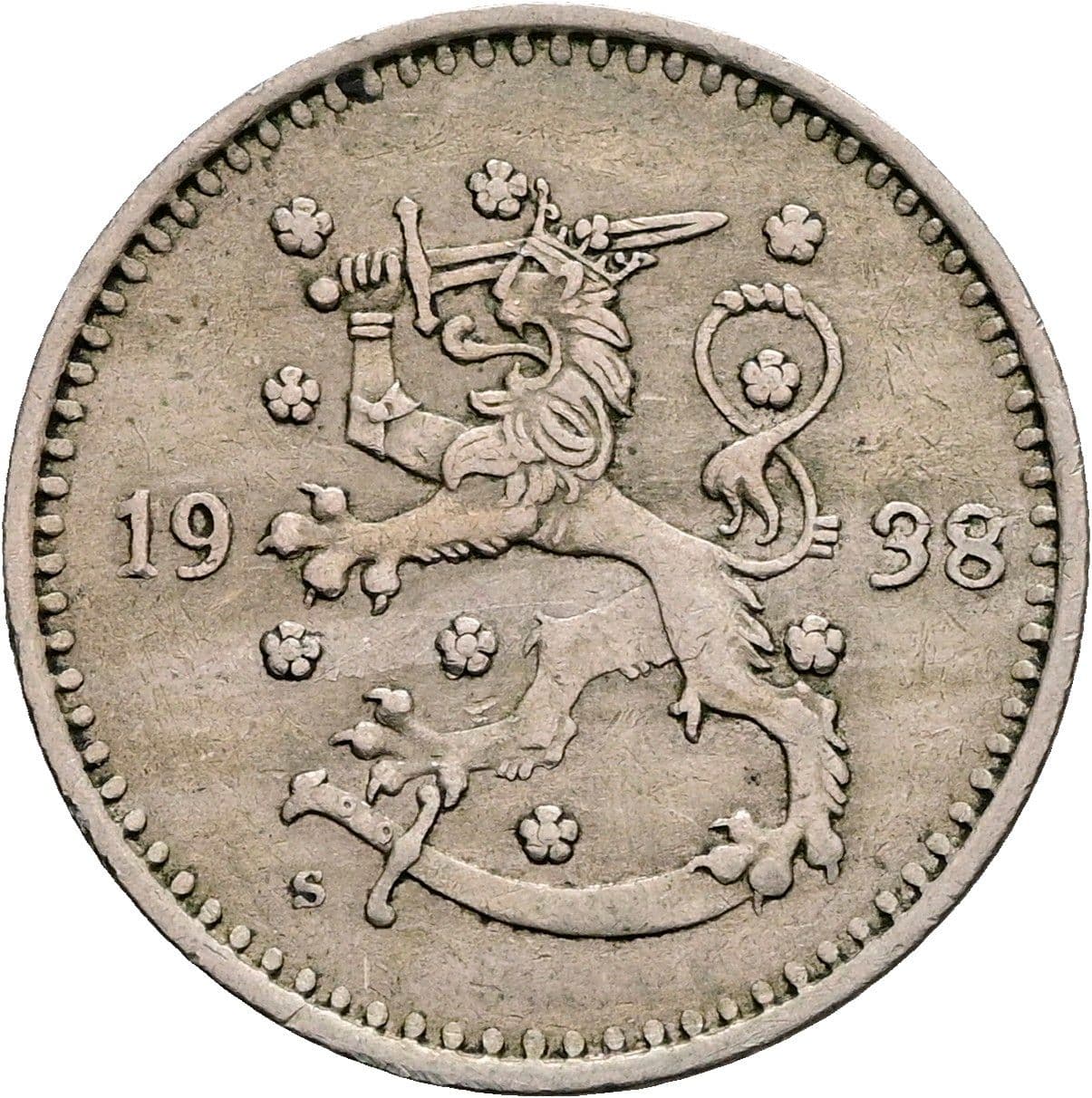 1 Markka 1938 S – Rückseite