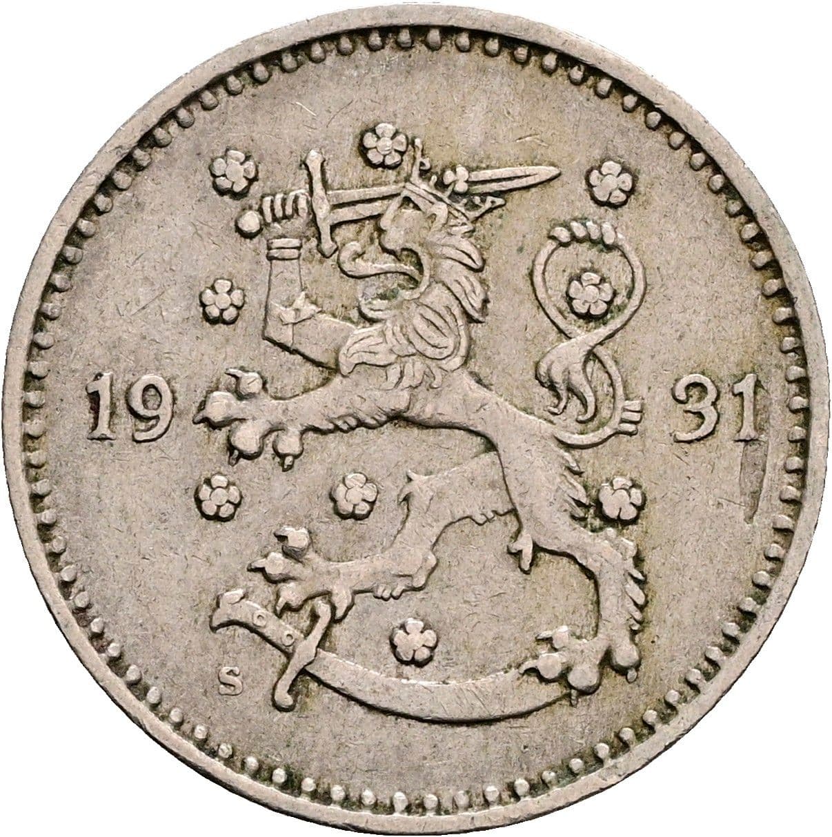 1 Markka 1931 S – Rückseite