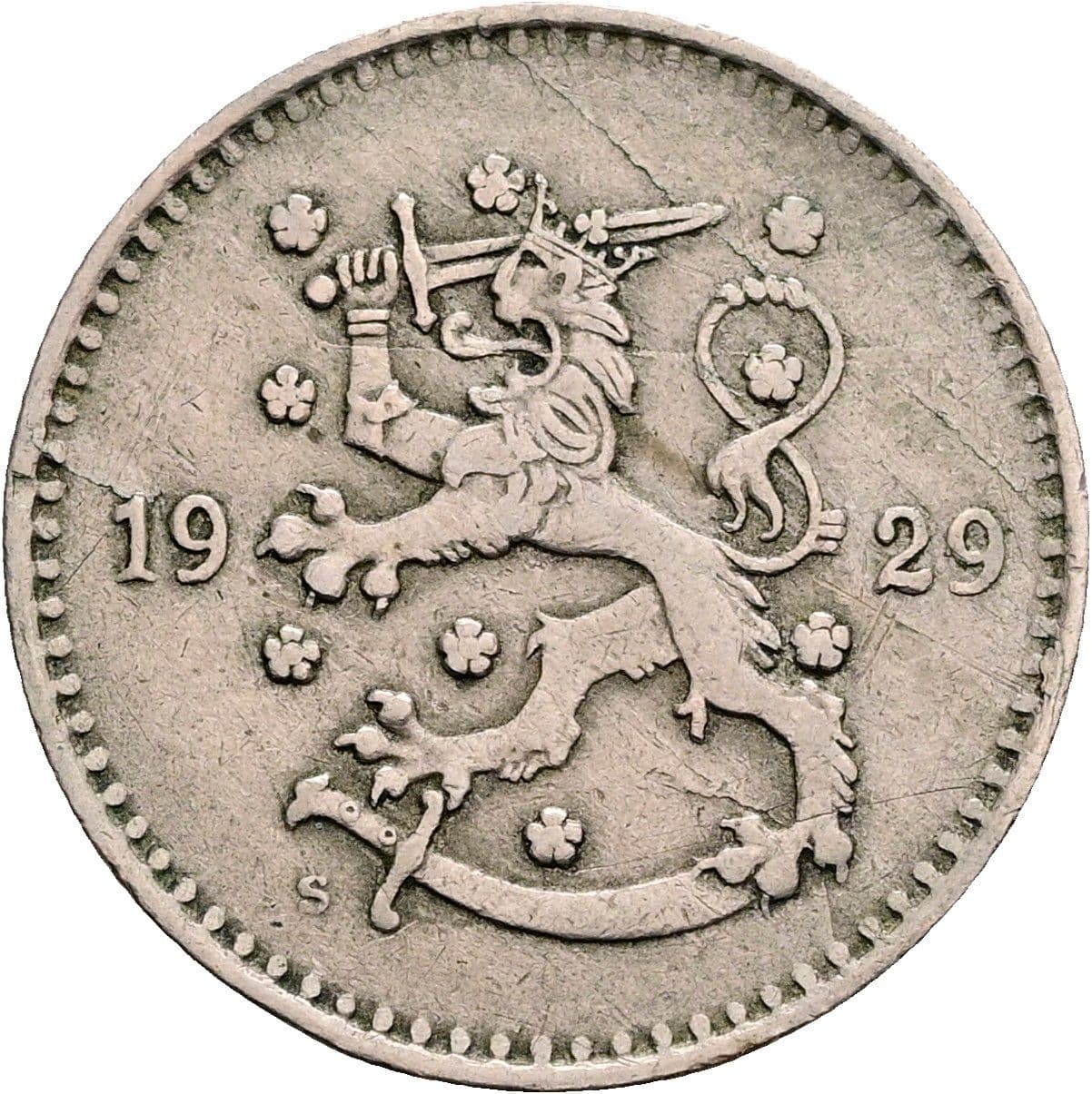 1 Markka 1929 S – Rückseite