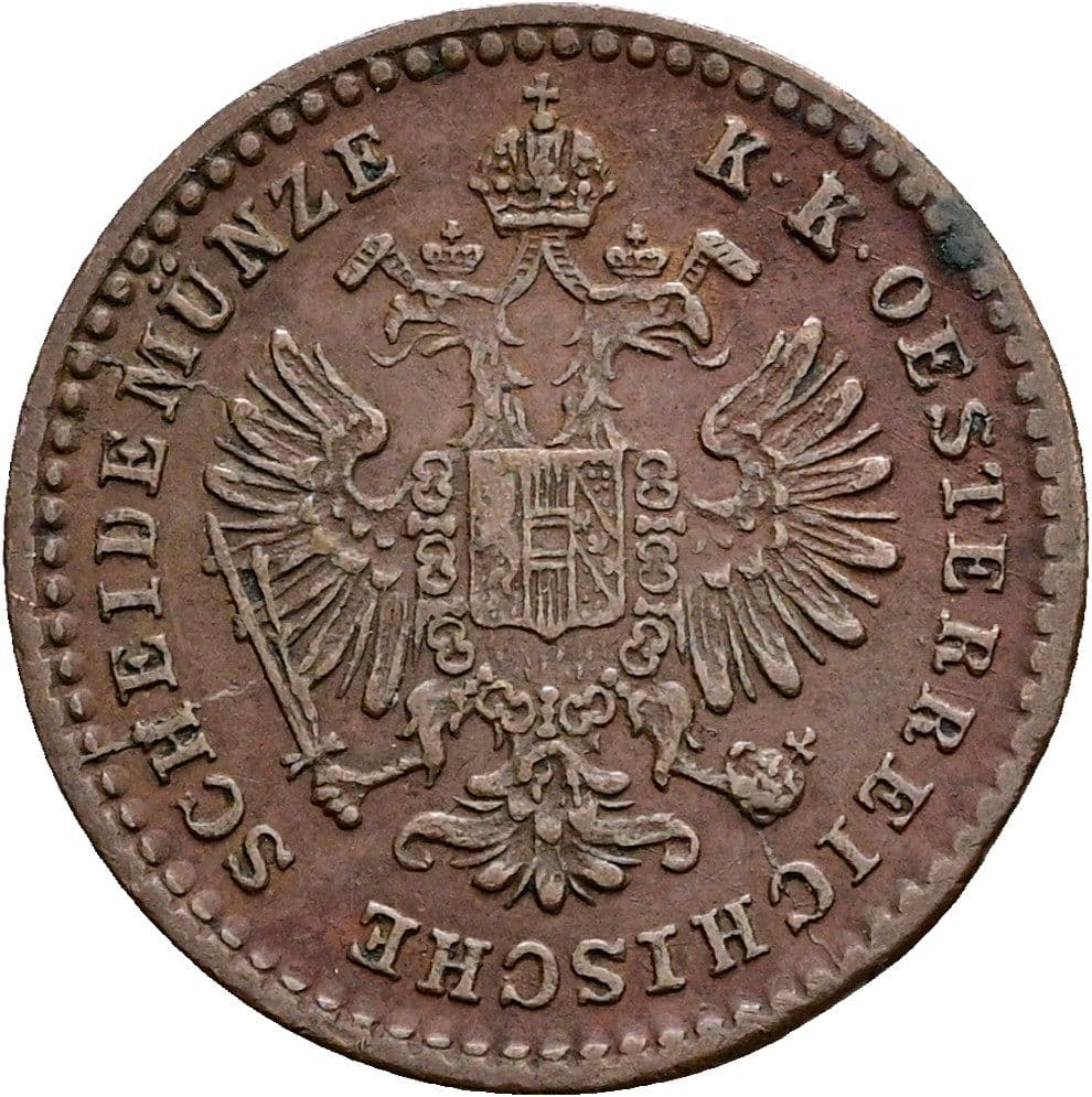 5/10 Kreuzer Franz Joseph I. 1848-1916 1859 A – Rückseite